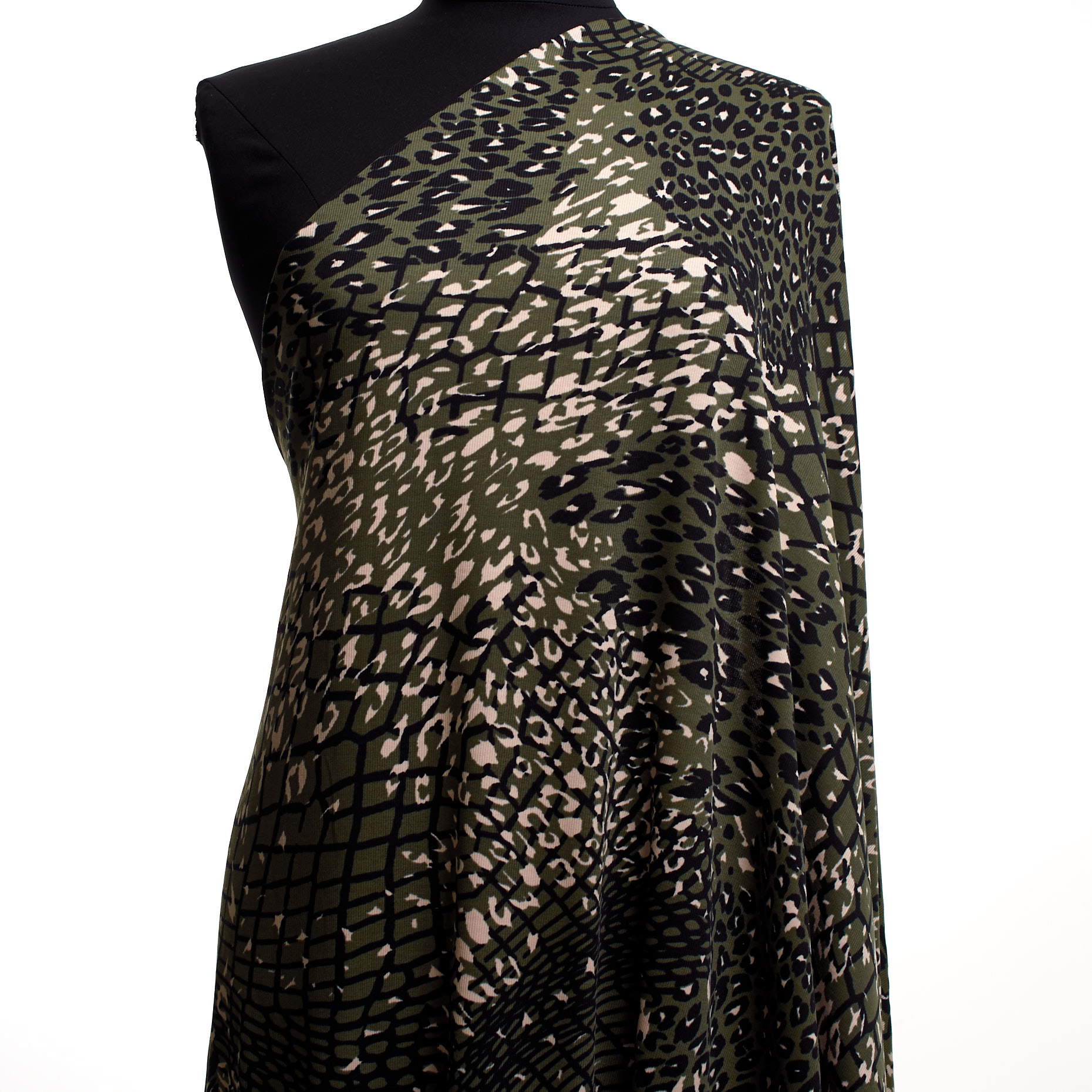 RIB JERSEY, COTTON, PRINTED, SAGE&IVORY (F000043060) - Mannequin
