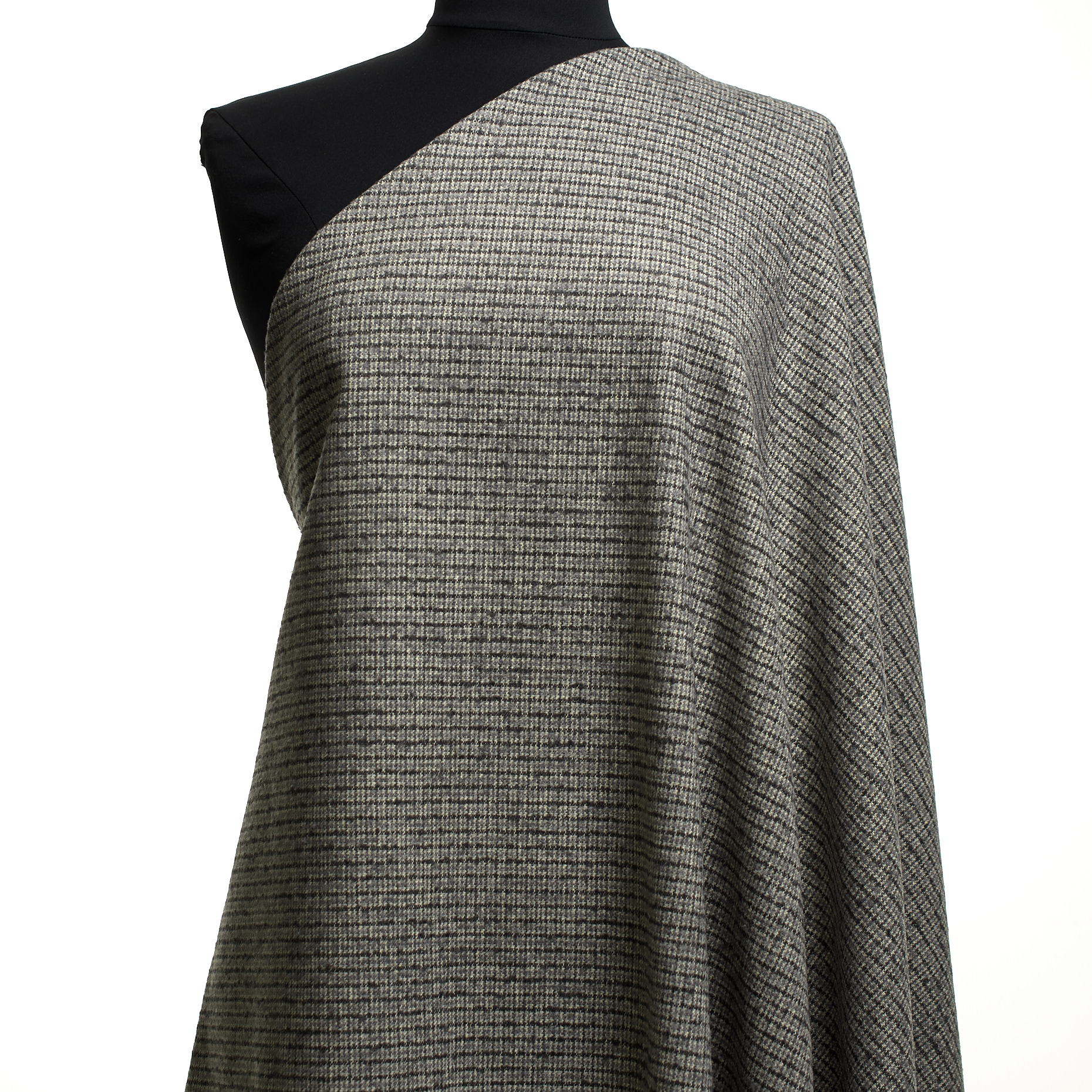 Шерсть, Вискоза Смесовая, Мелкий Рисунок, Brushed Nickel&Volcanic Ash (F000047539) - Манекен