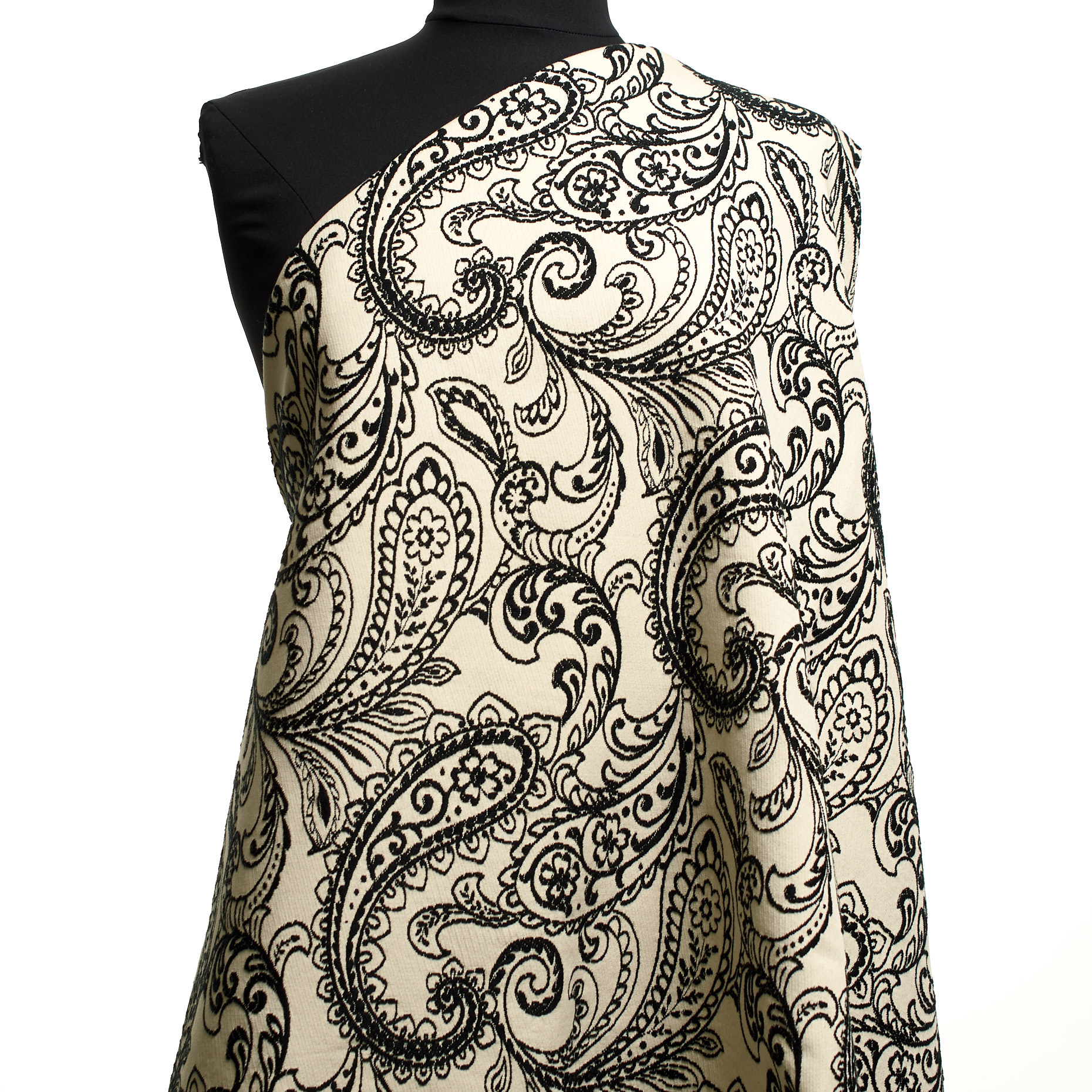 Jacquard, Coton Mixte, Paisley, Raven Black&Snow White (P000003250) - Mannequin