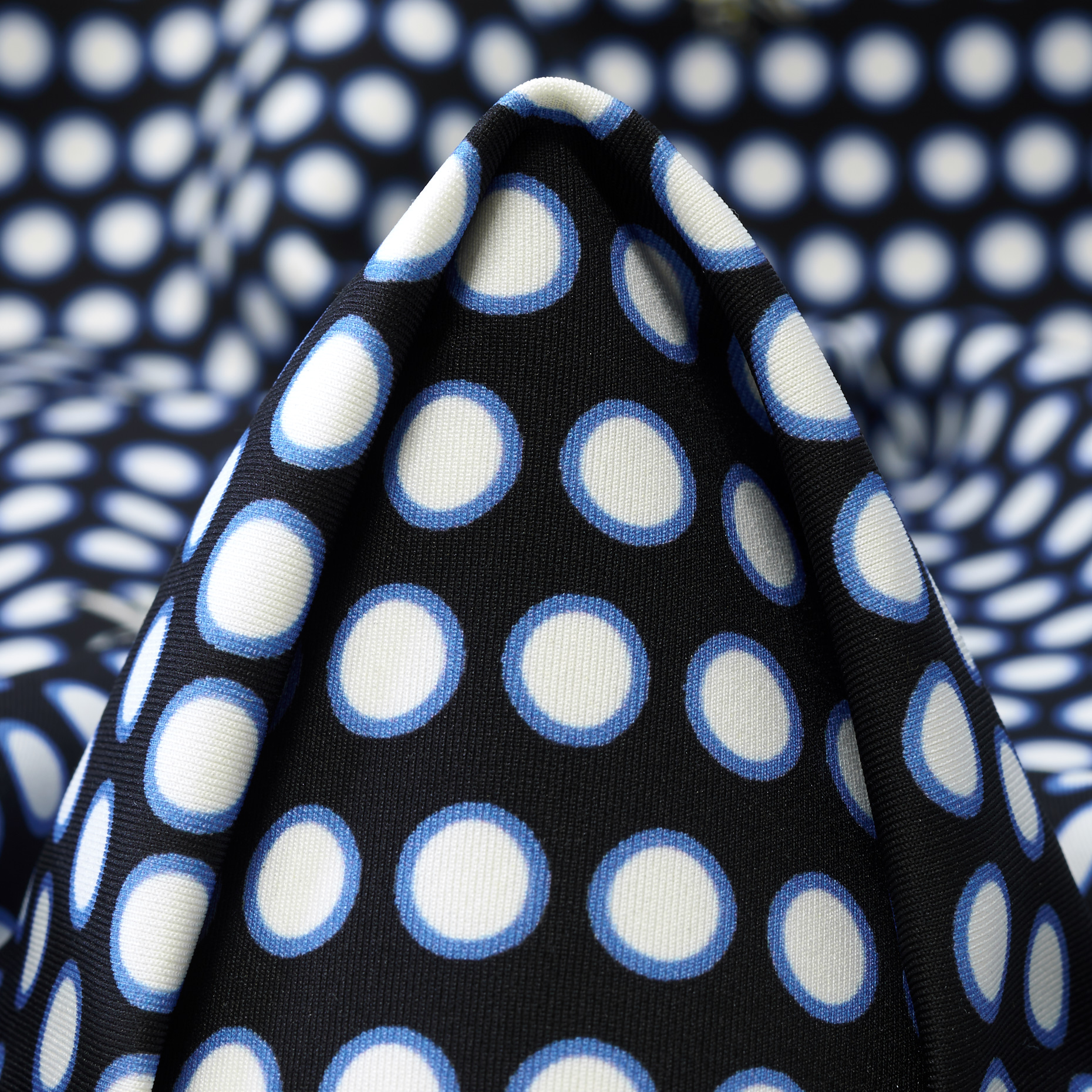 Techno Jersey, Stampato, Alta Elasticità, Raven Black&Brilliant White (F000046040)