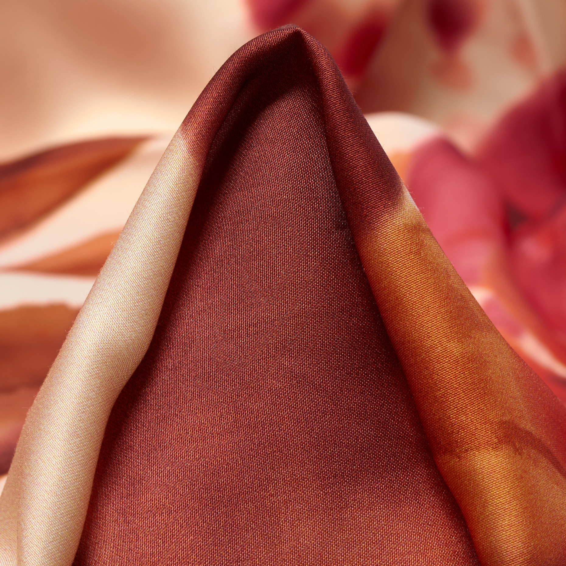 Satin, Viskose, Bedruckt, True Red&Muskmelon