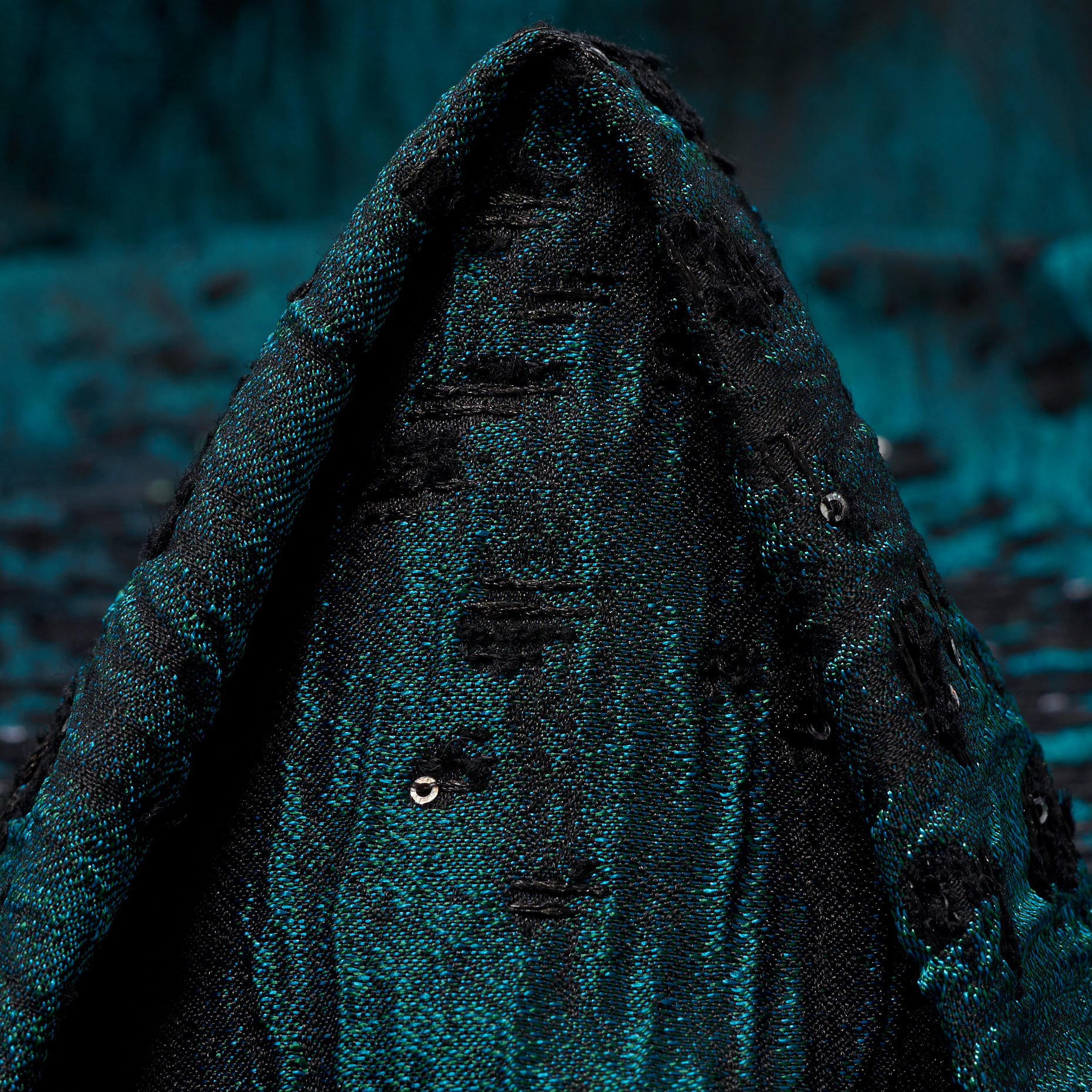 Jacquard, Arrugado, Reluciente, Pagoda Blue (F000048619)