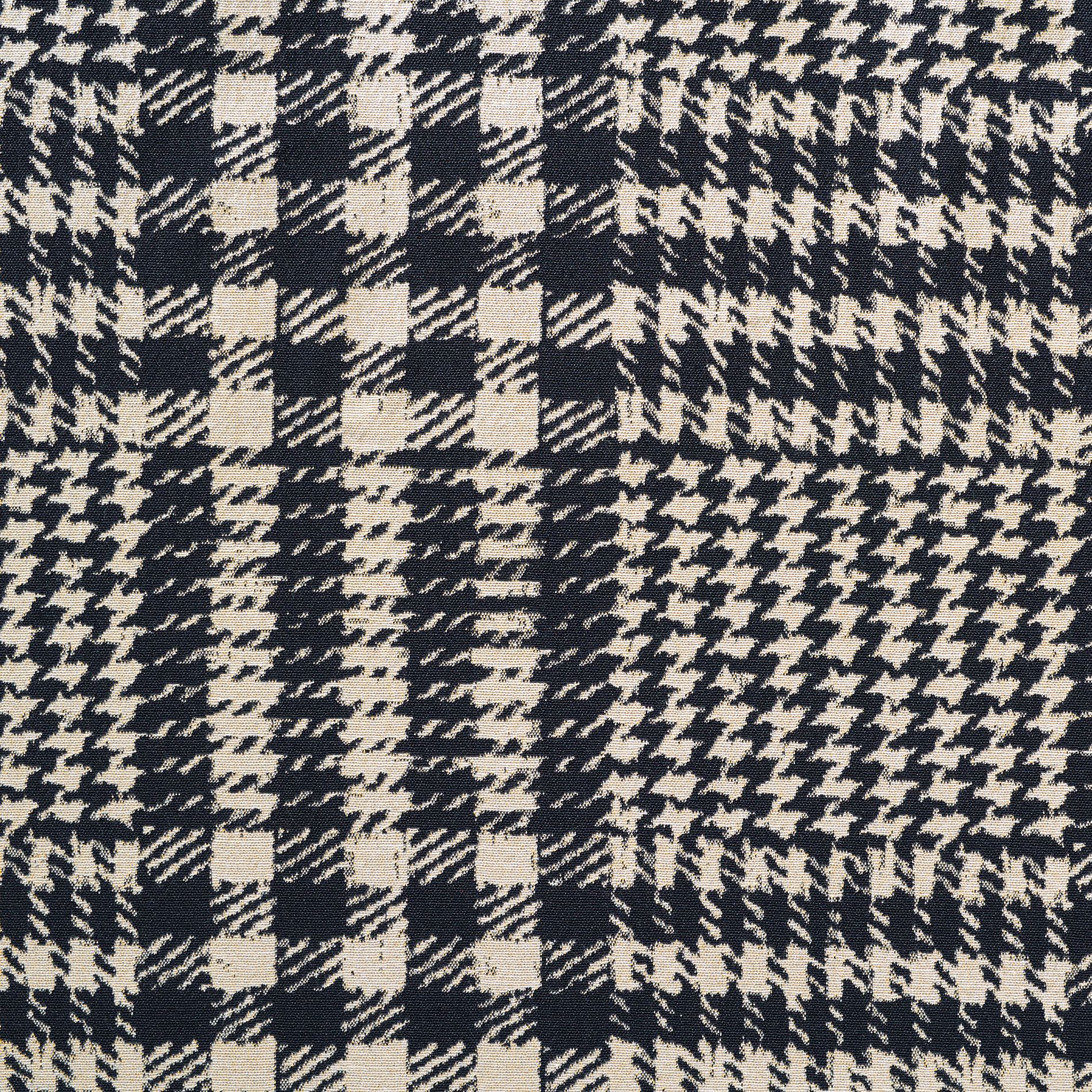 JACQUARD, COTTON ELASTIC, GLENCHECK, MIDNIGHT BLUE&IVORY (F000035388) - Texture