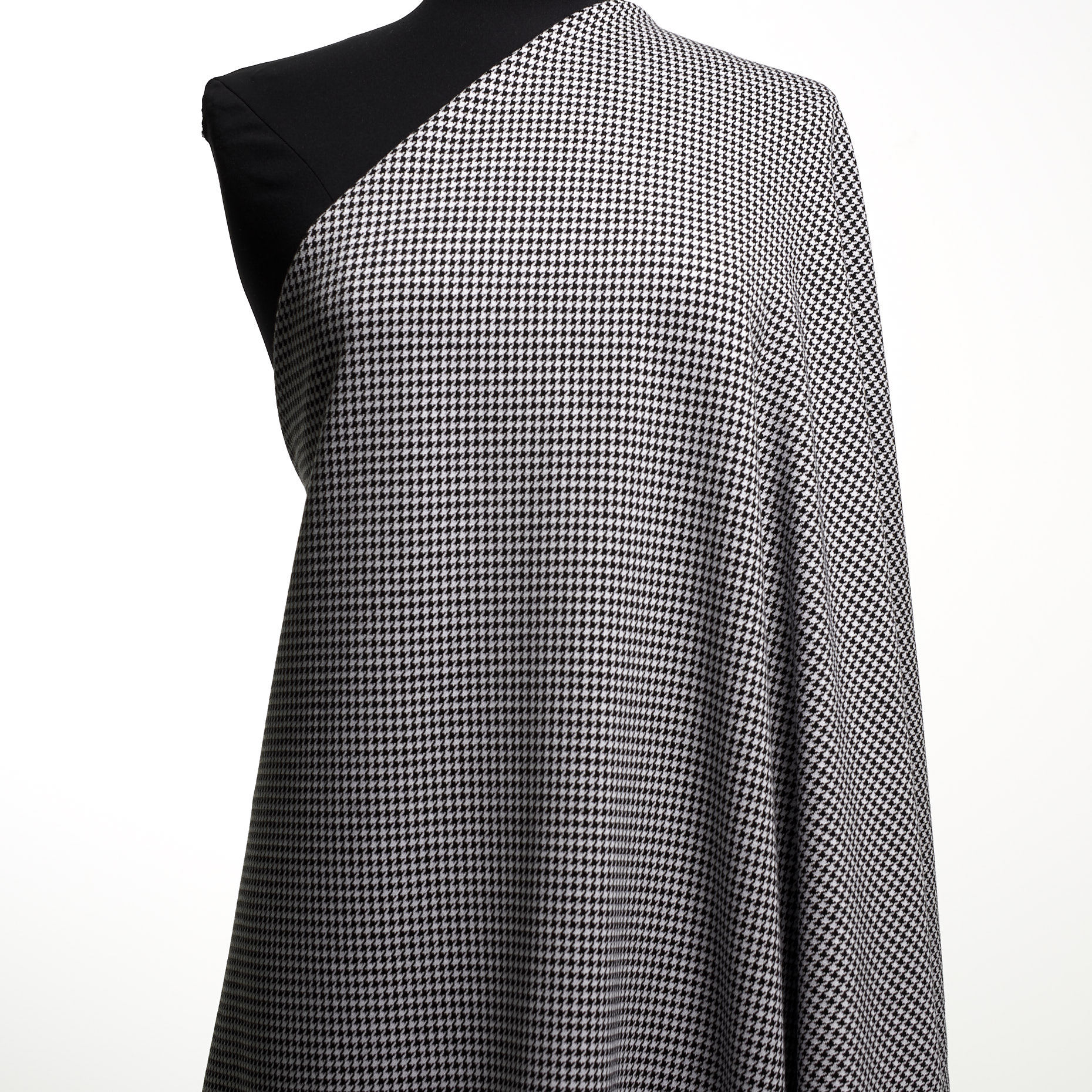 Jersey, Jacquard, Pied de Poule, Black&Brilliant White (F000036572) - Mannequin