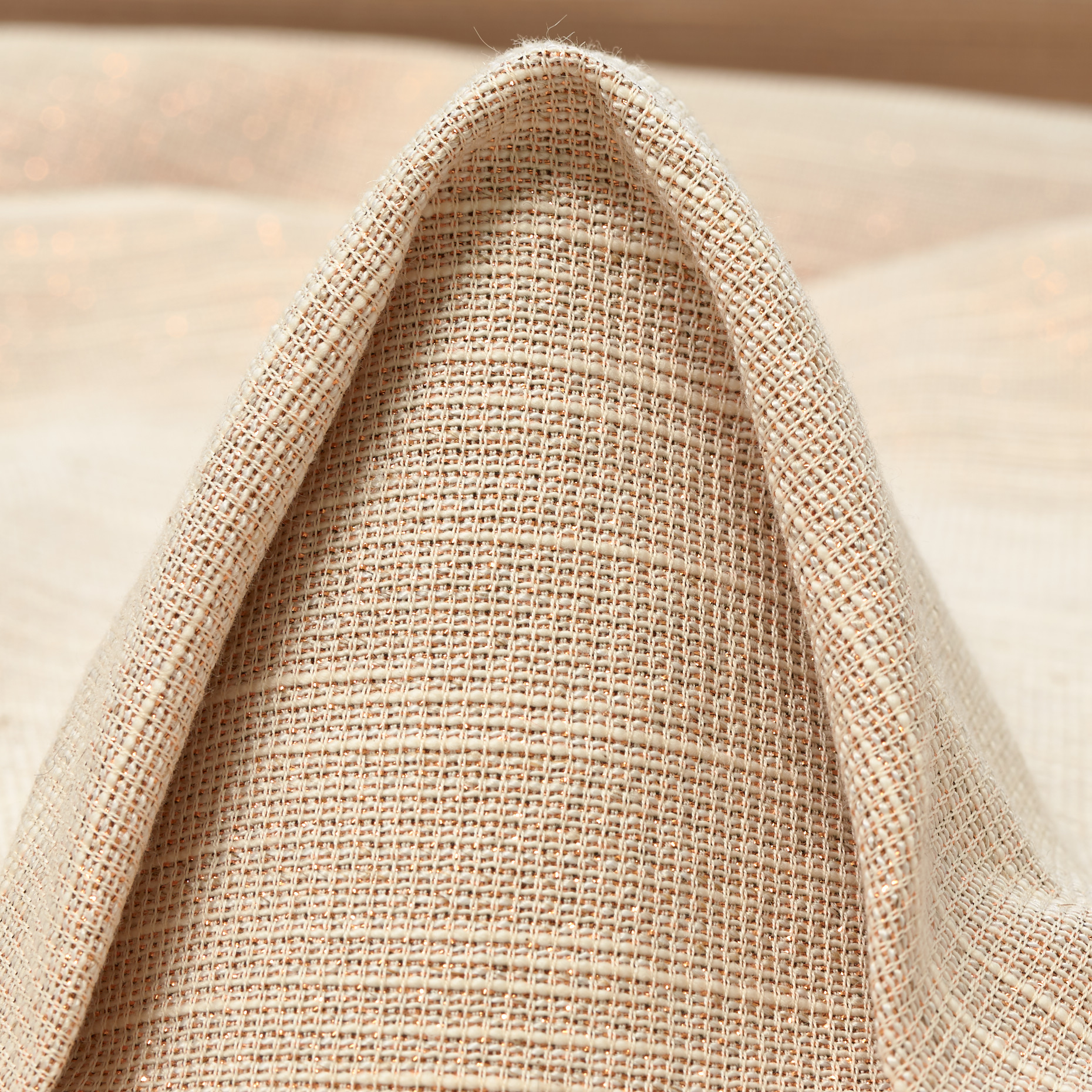 COTTON, LINEN BLEND, SHIMMERING, PALE GOLD&CRÈME BRÛLÉE (P000004690)