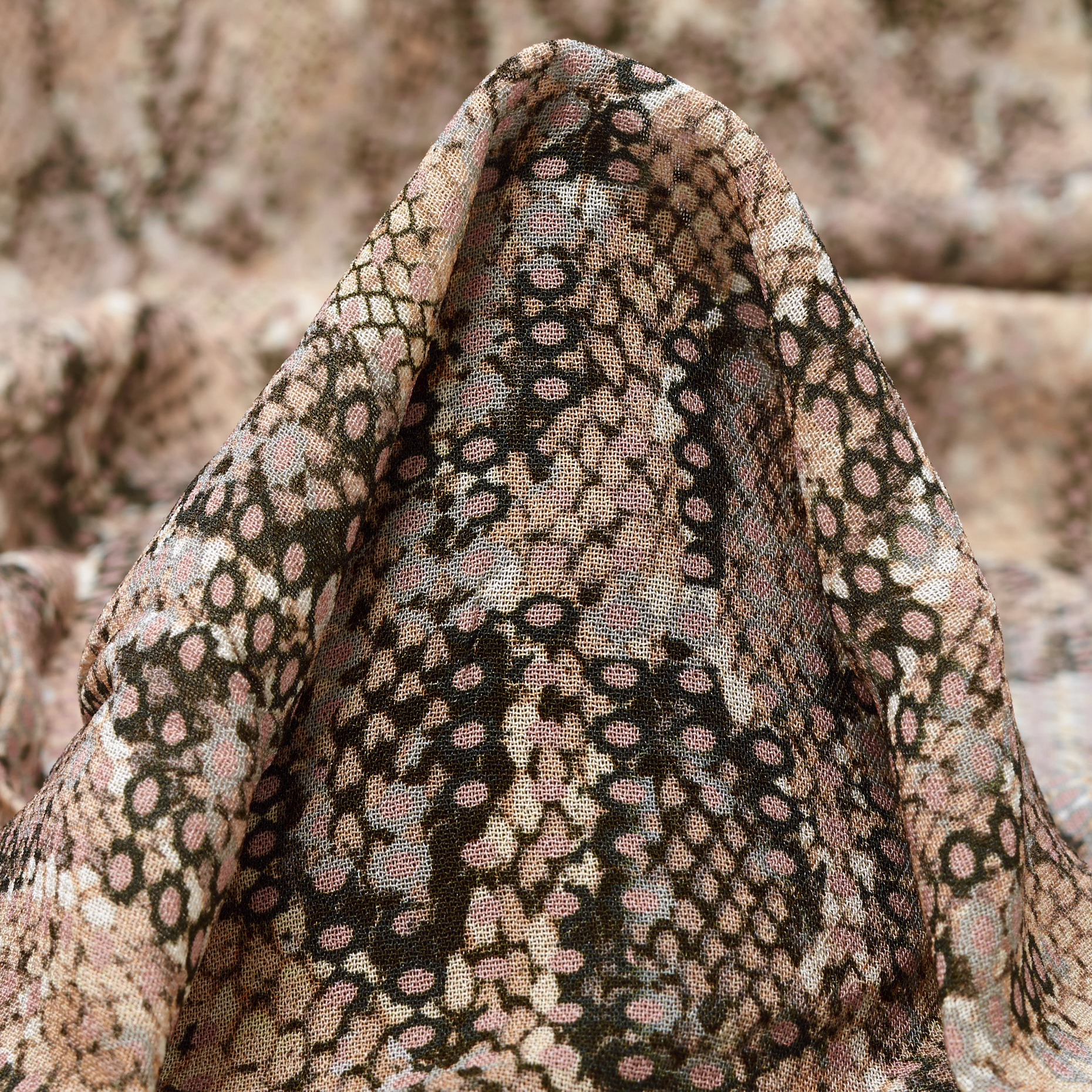 CRÊPE, VISCOSE, PRINTED, MAUVE CHALK (F000041487)