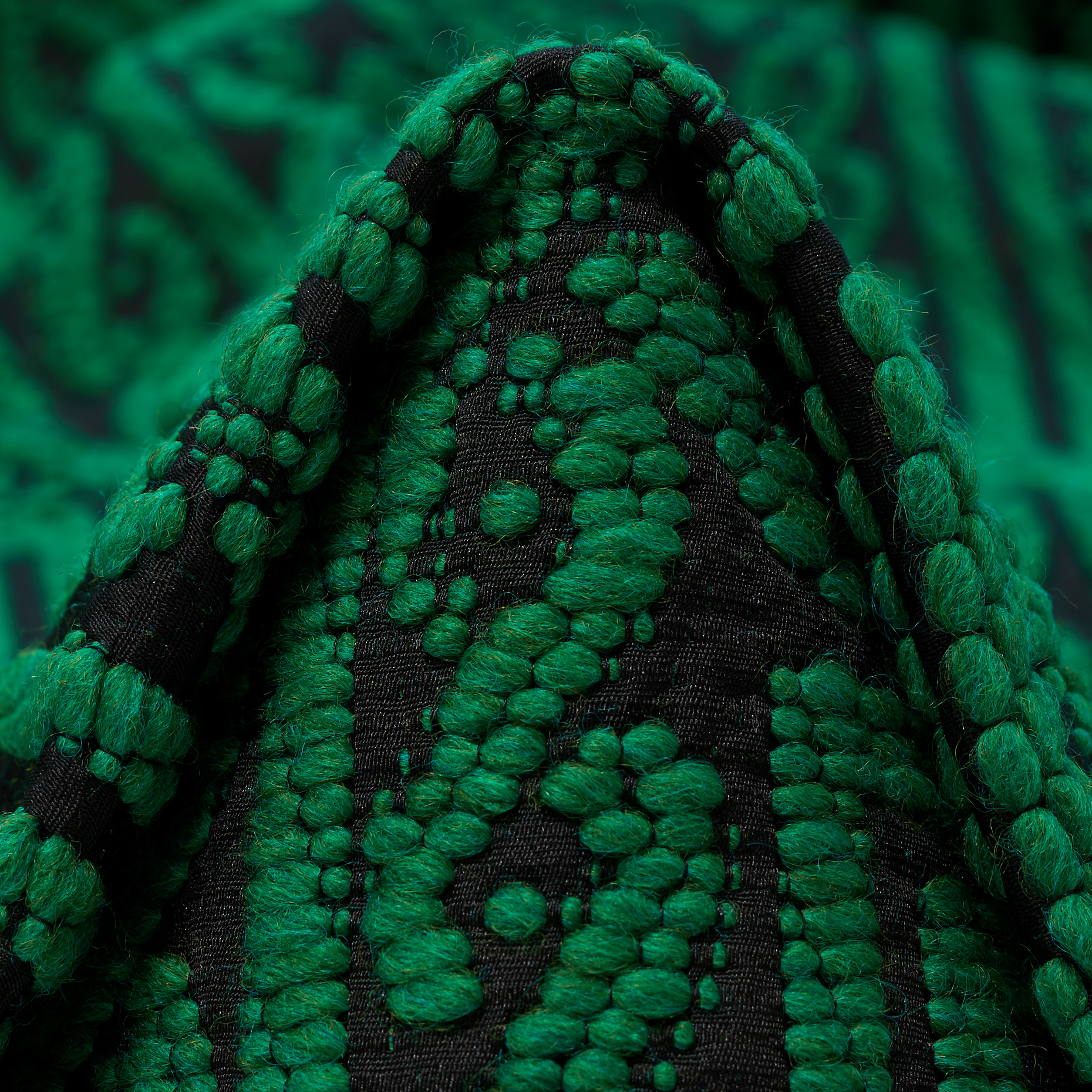 Jacquard, Baumwolle, Ornament, Raven Black&Smaragd (P000004410)