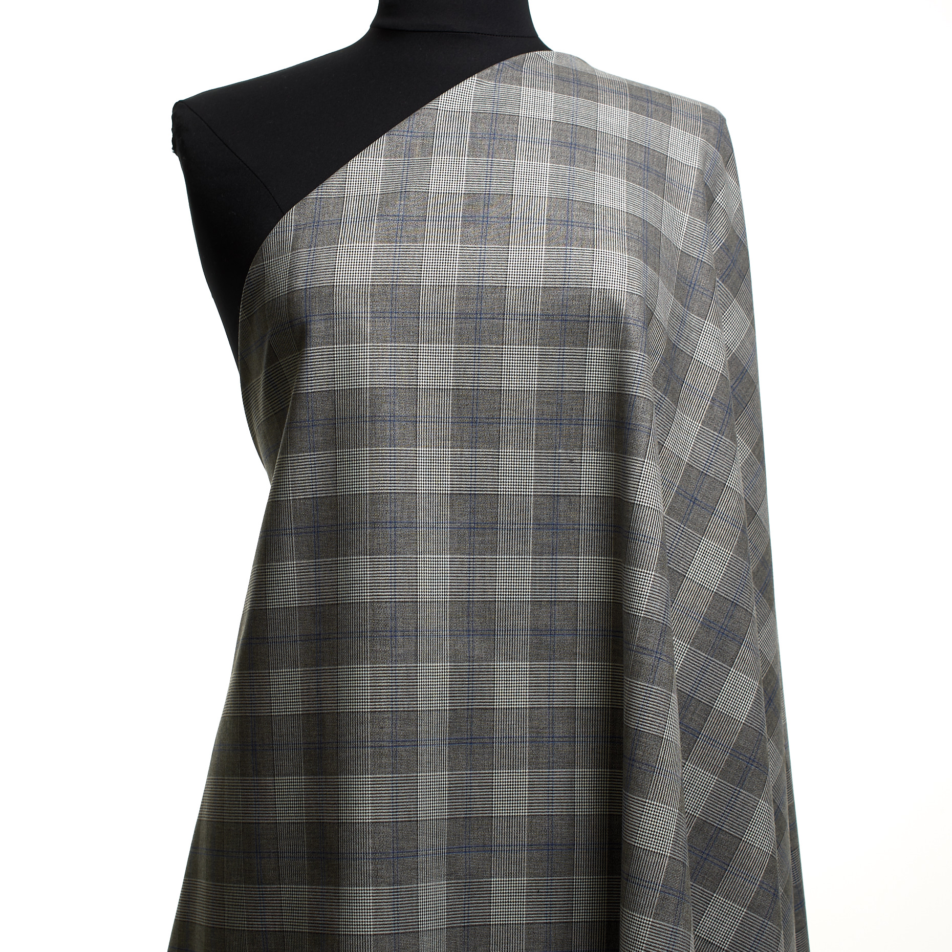 Cool Wool, Viskose Mix, Karo, Skipper Blue&Chocolate Brown (F000047597) - Schaufensterpuppe