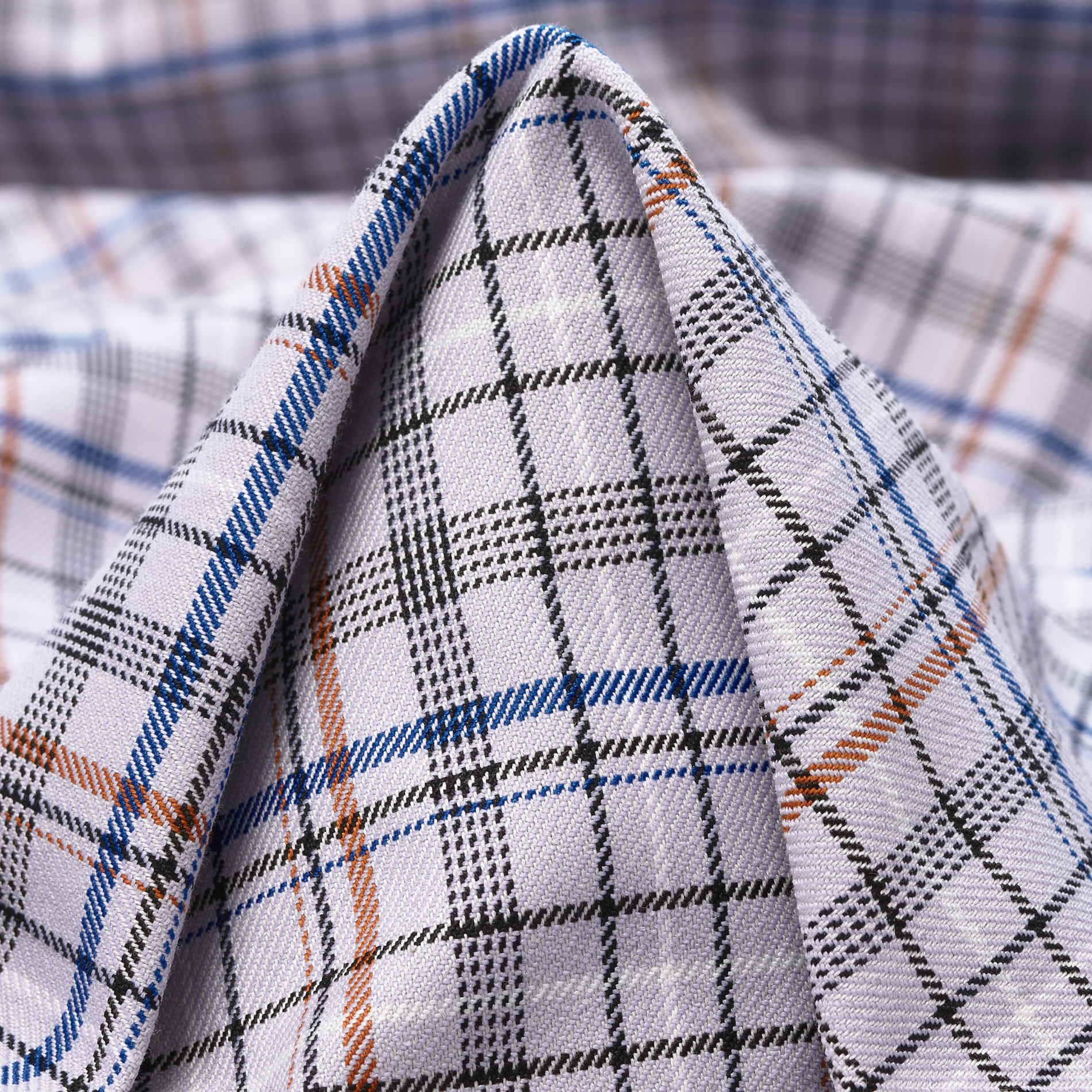 TWILL, COTTON BLEND, CHECK, CLOUDY SKY (F000034579)
