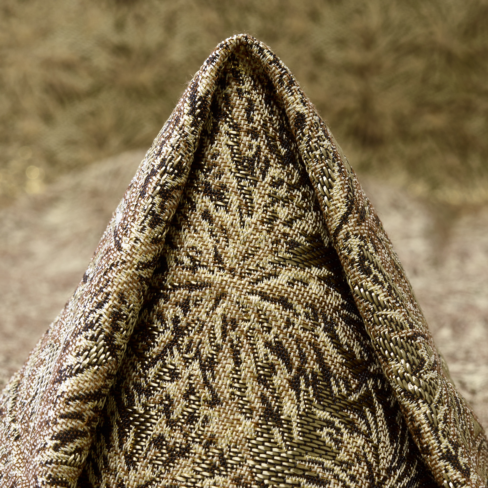 JACQUARD, ACETATE, METALLIC, OTTER&RED GOLD (P000005190)