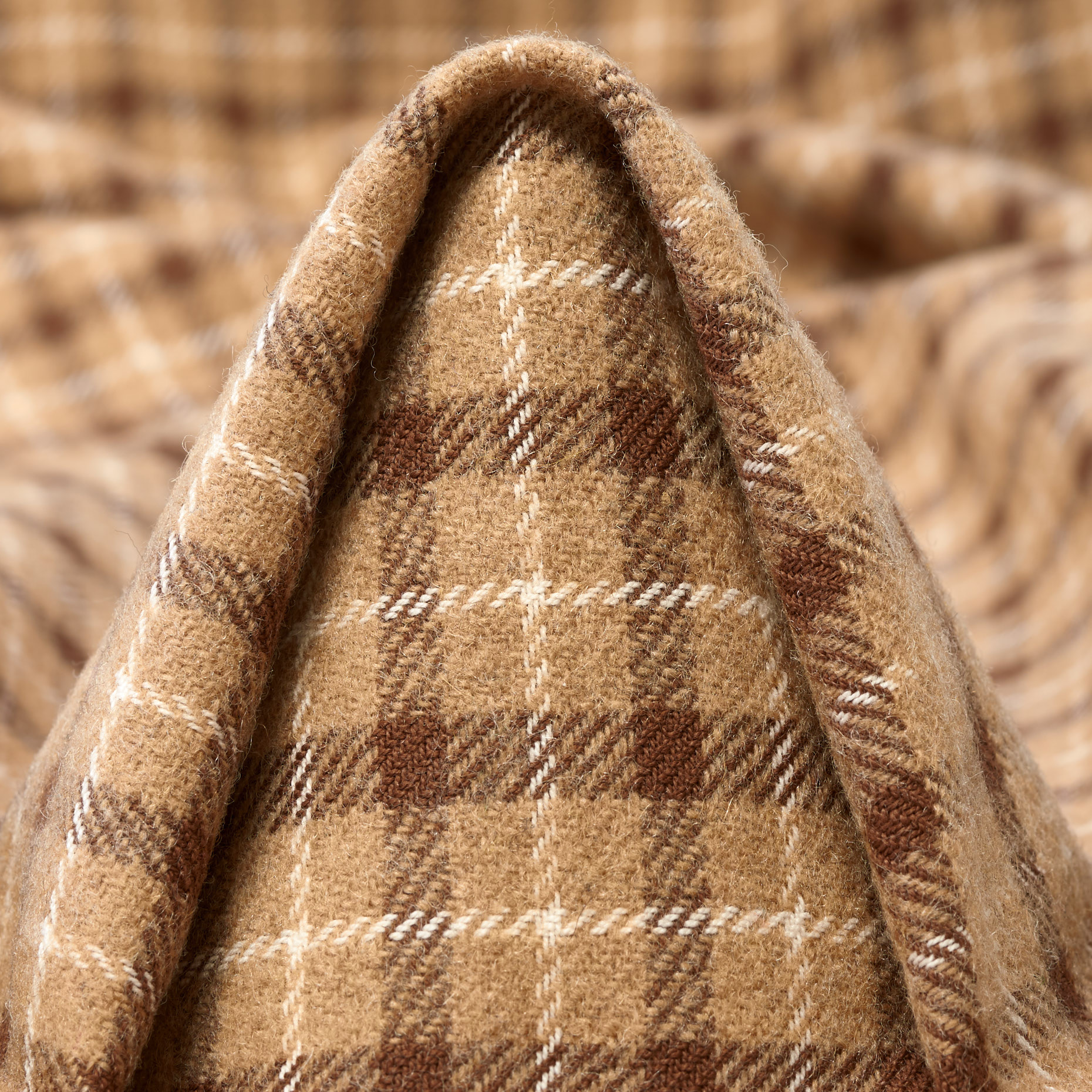 WOOL, COTTON, CHECK, TAN (F000044185)