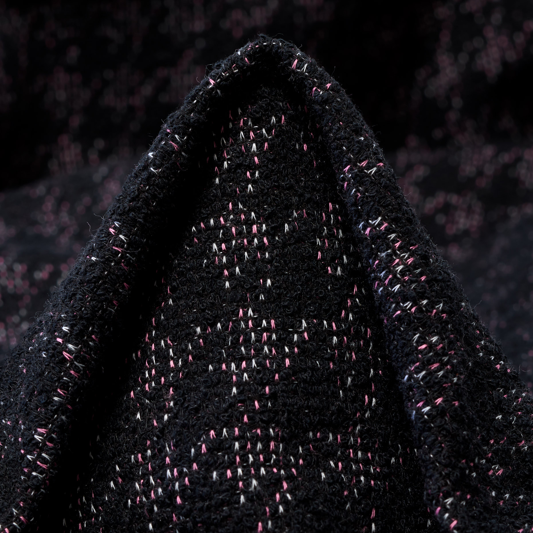 JACQUARD, COTTON BLEND, HOUNDSTOOTH, PINK LAVENDER&RAVEN BLACK (F000043137)