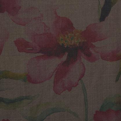 VISCOSE BLEND, PRINTED, FLORAL, MUSHROOM&ANTHRACITE (AQ000008) - Texture
