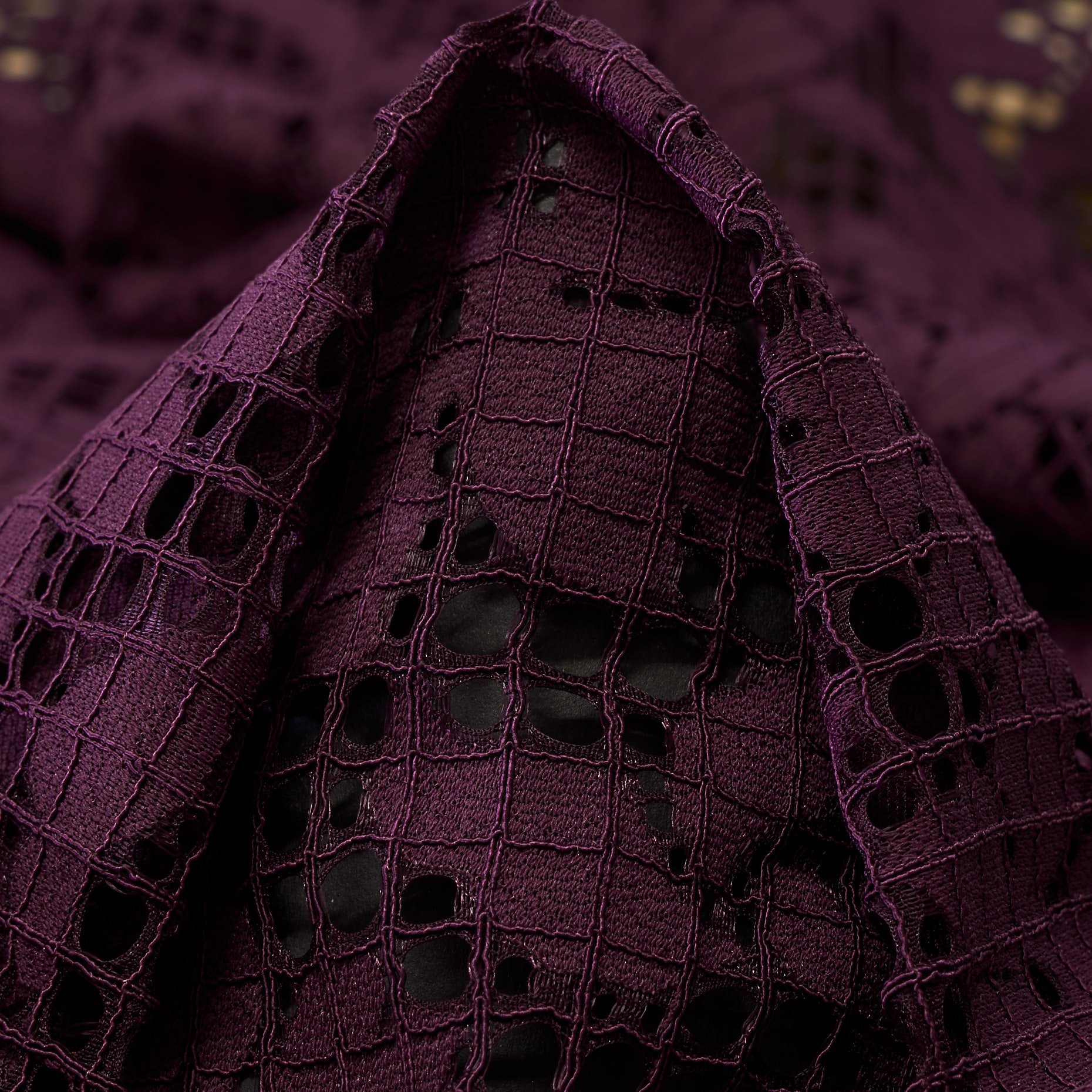 Encaje, Ramié, Elástico, Burgundy (F000037546)