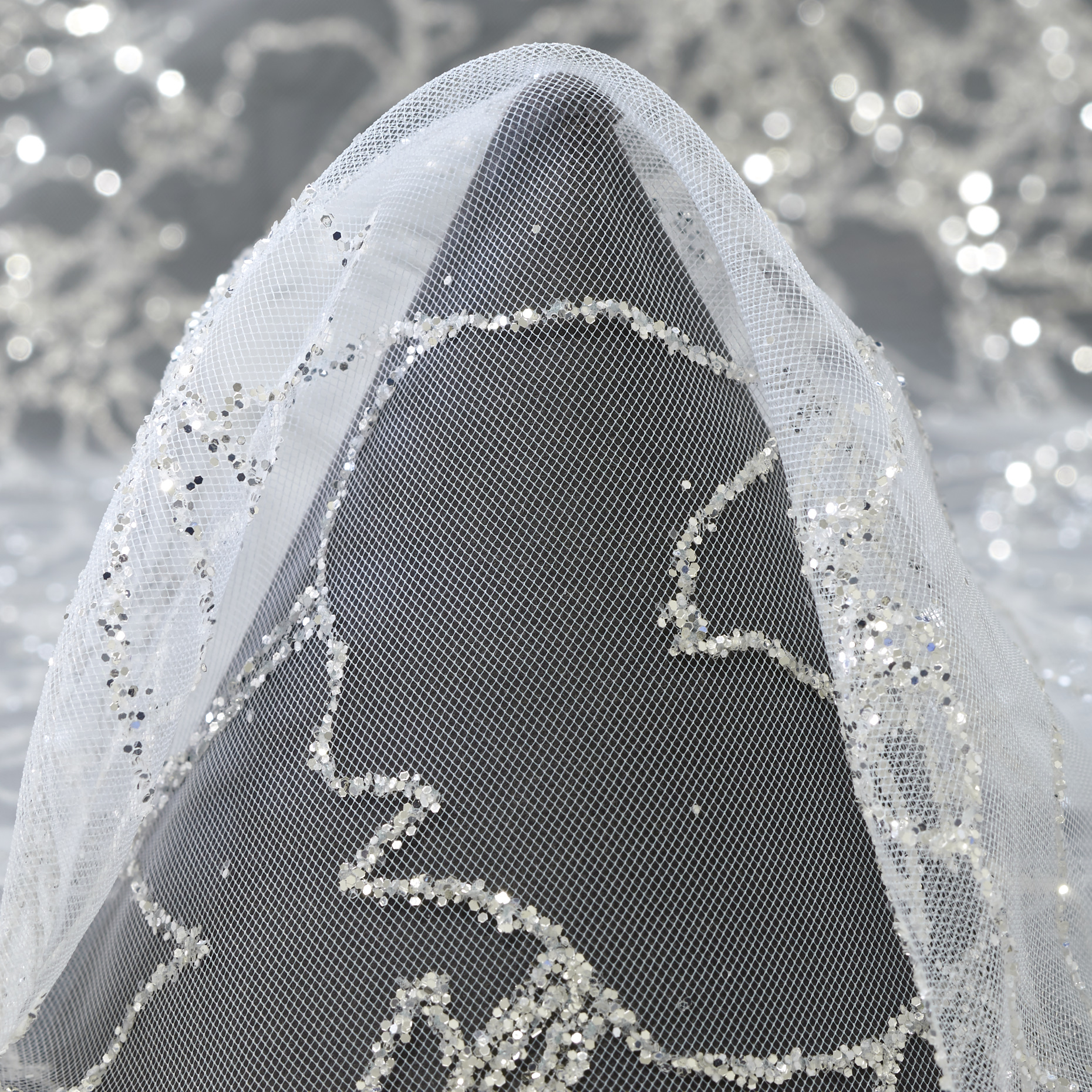 Tulle, Scintillant, Métallique, Brilliant White&Silver (F000047173)