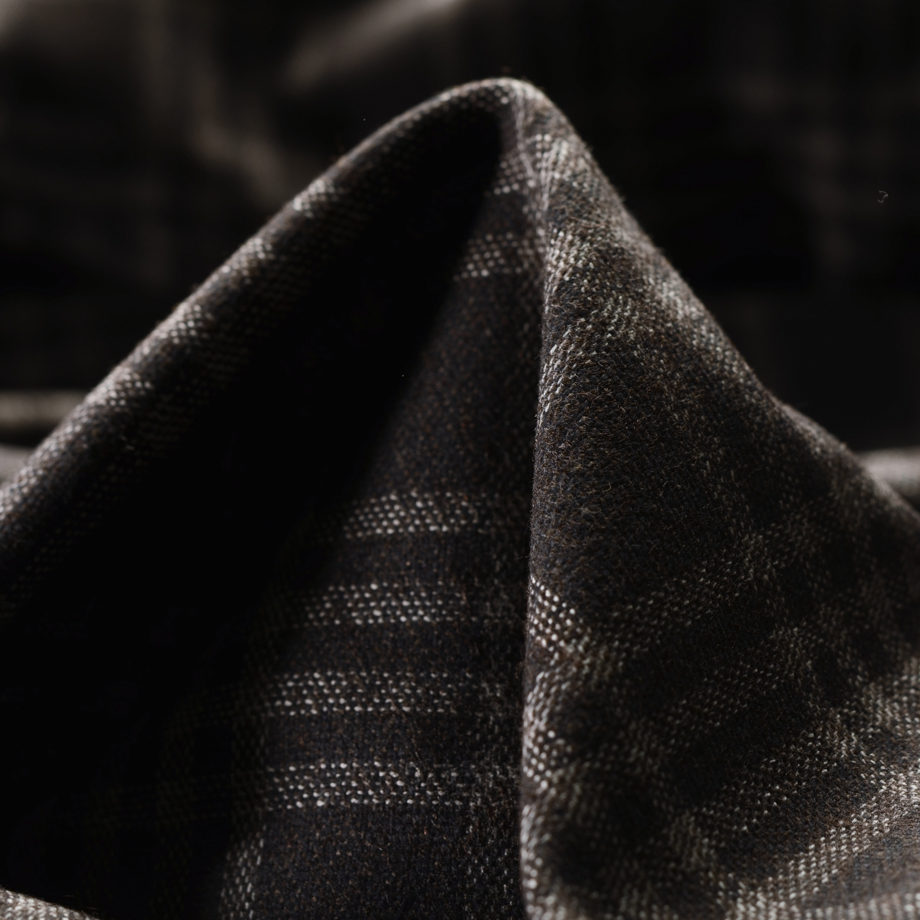 Хлопок Шерсть, Клетка, Меланж, Black Coffee