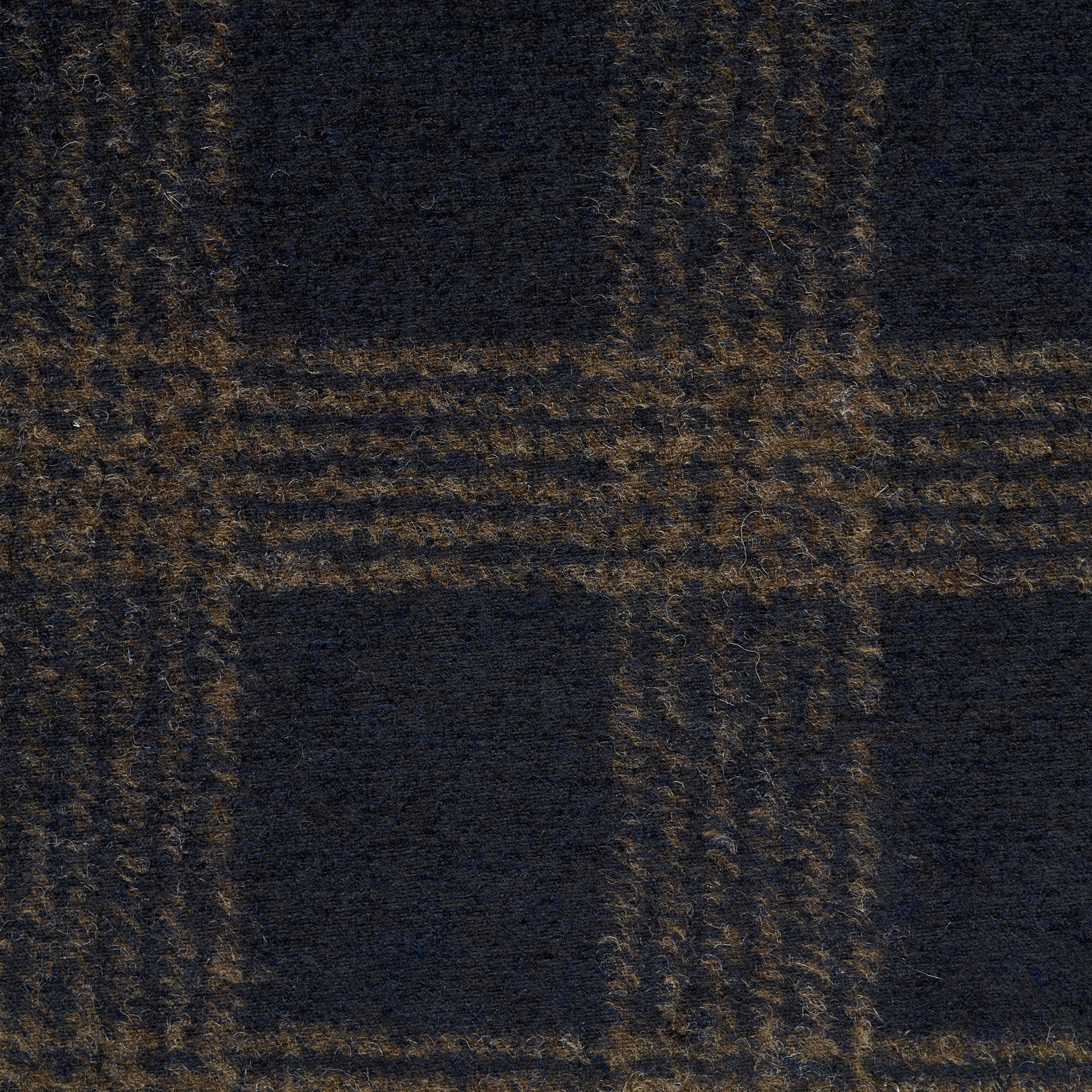 Трикотаж, Шерсть Смесовая, Клетка, Jet Black&Affogat (F000048024) - Ткань