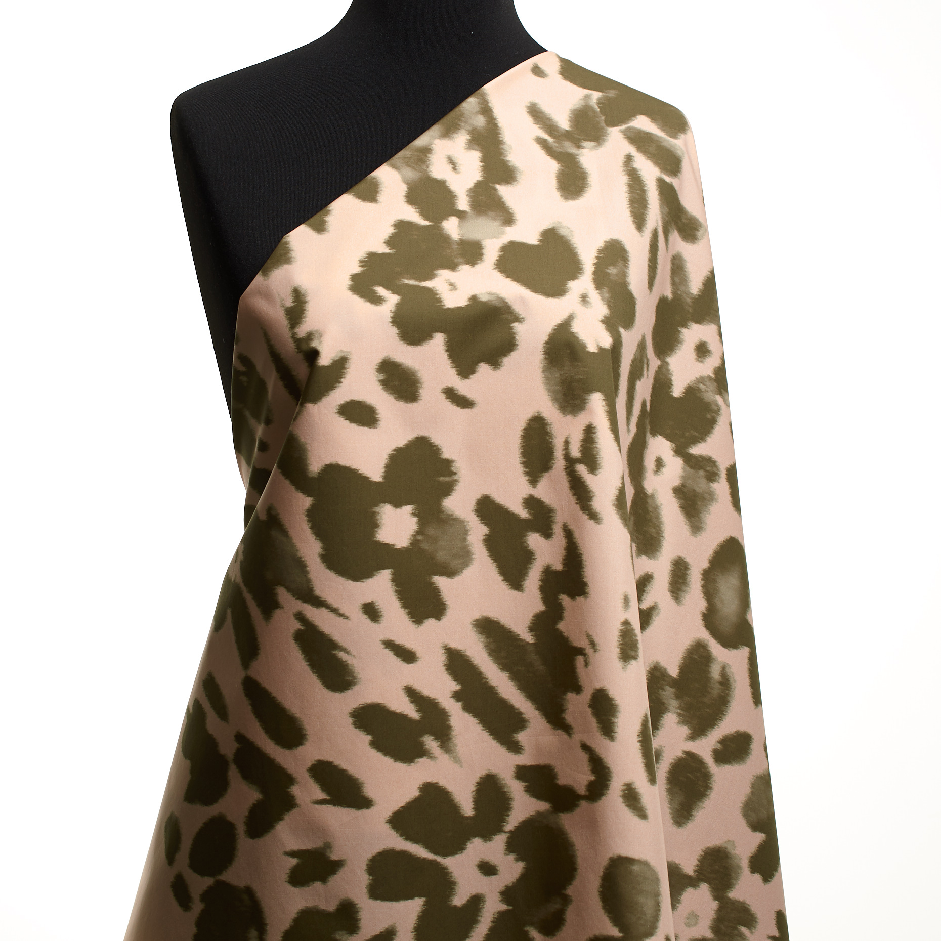 Popeline, Baumwolle, Bedruckt, Pink Marshmallow&Covert Green (F000049471) - Schaufensterpuppe