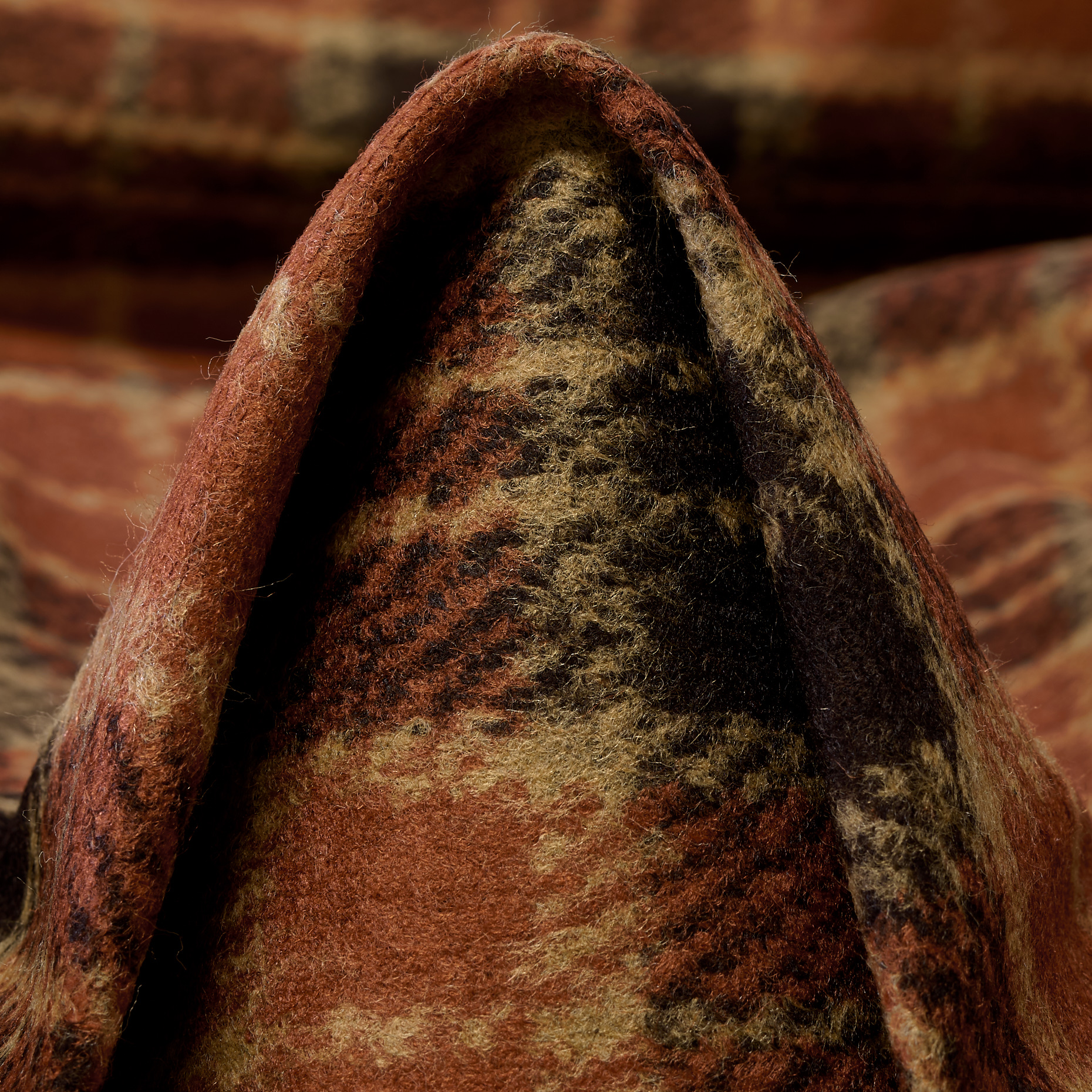 KNIT, BOILED WOOL, CHECK, AUTUMN LEAF&BLACK COFFEE (F000047700)