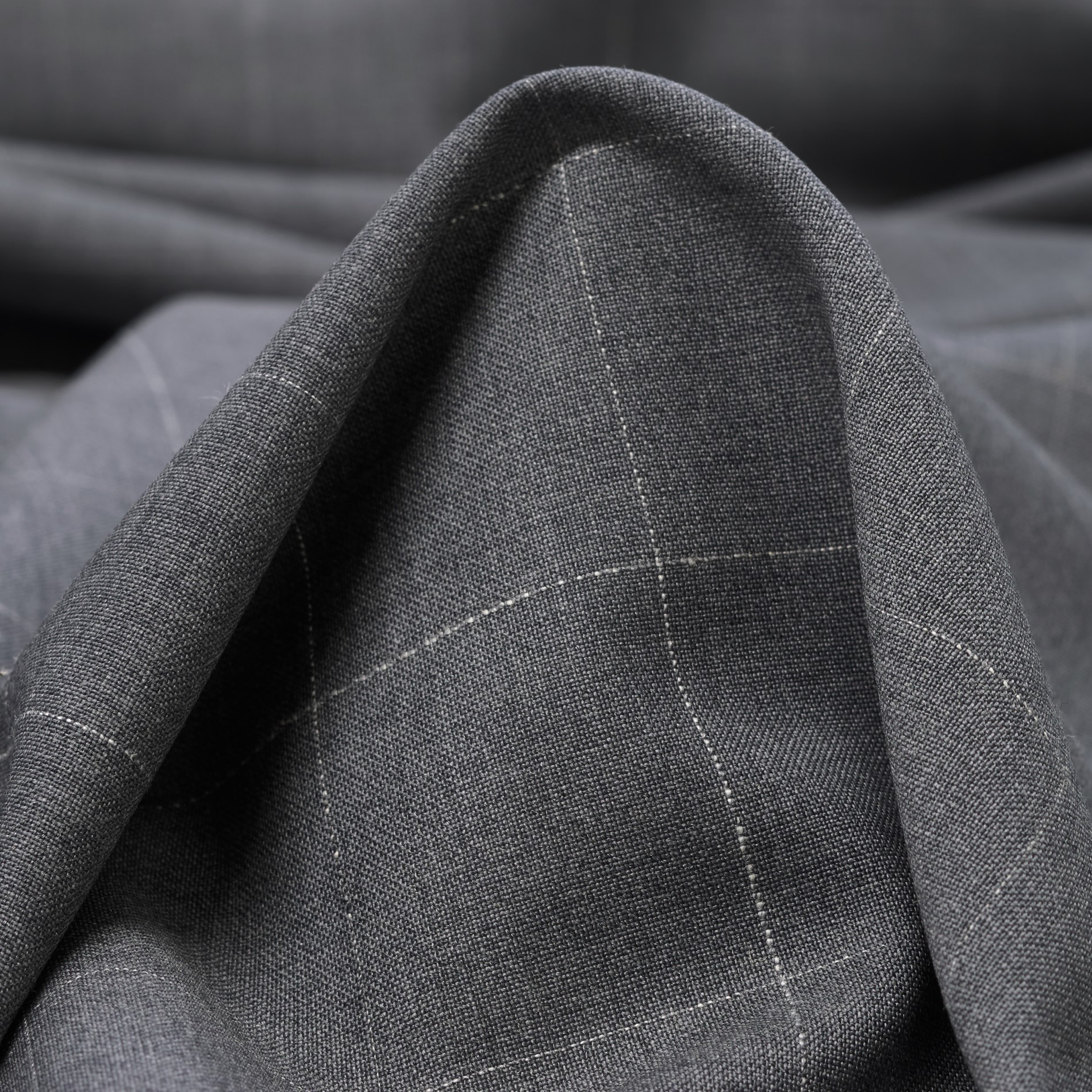 FINE WOOL, CHECK, MELANGE, CHISELED STONE (F000033020)