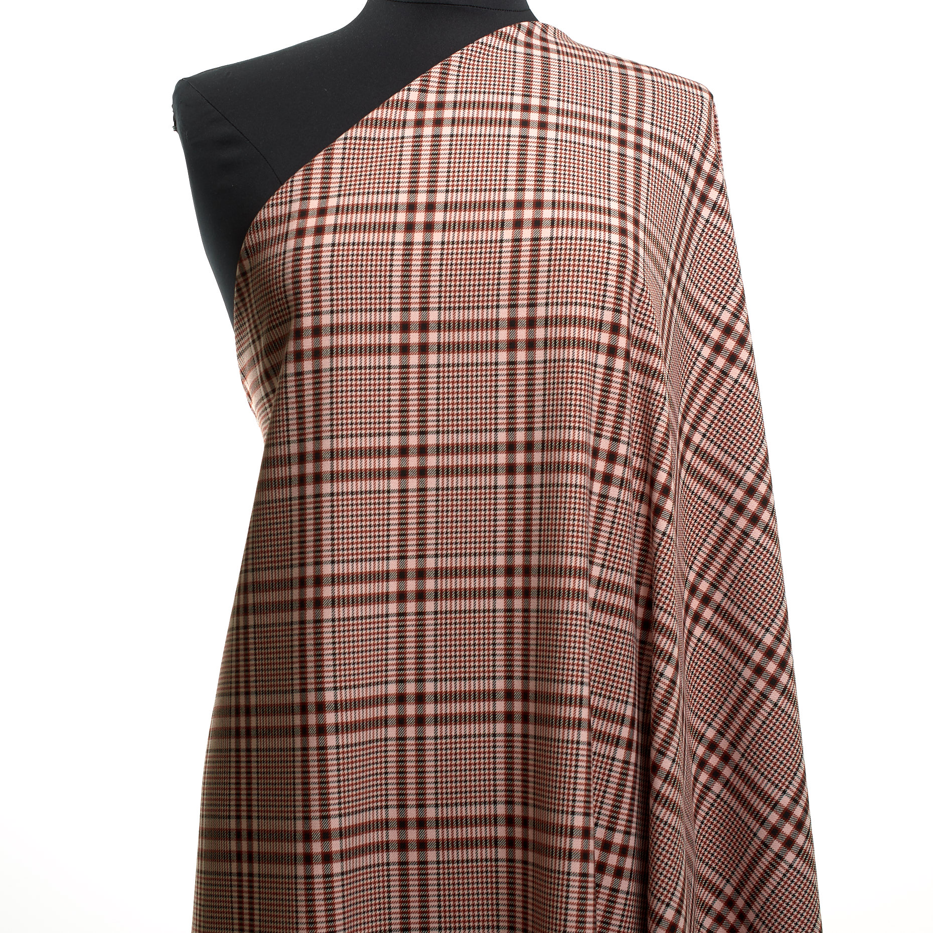 VISCOSE BLEND, ELASTIC, CHECK, BLUSHING BRIDE&RAVEN BLACK (F000035384) - Mannequin