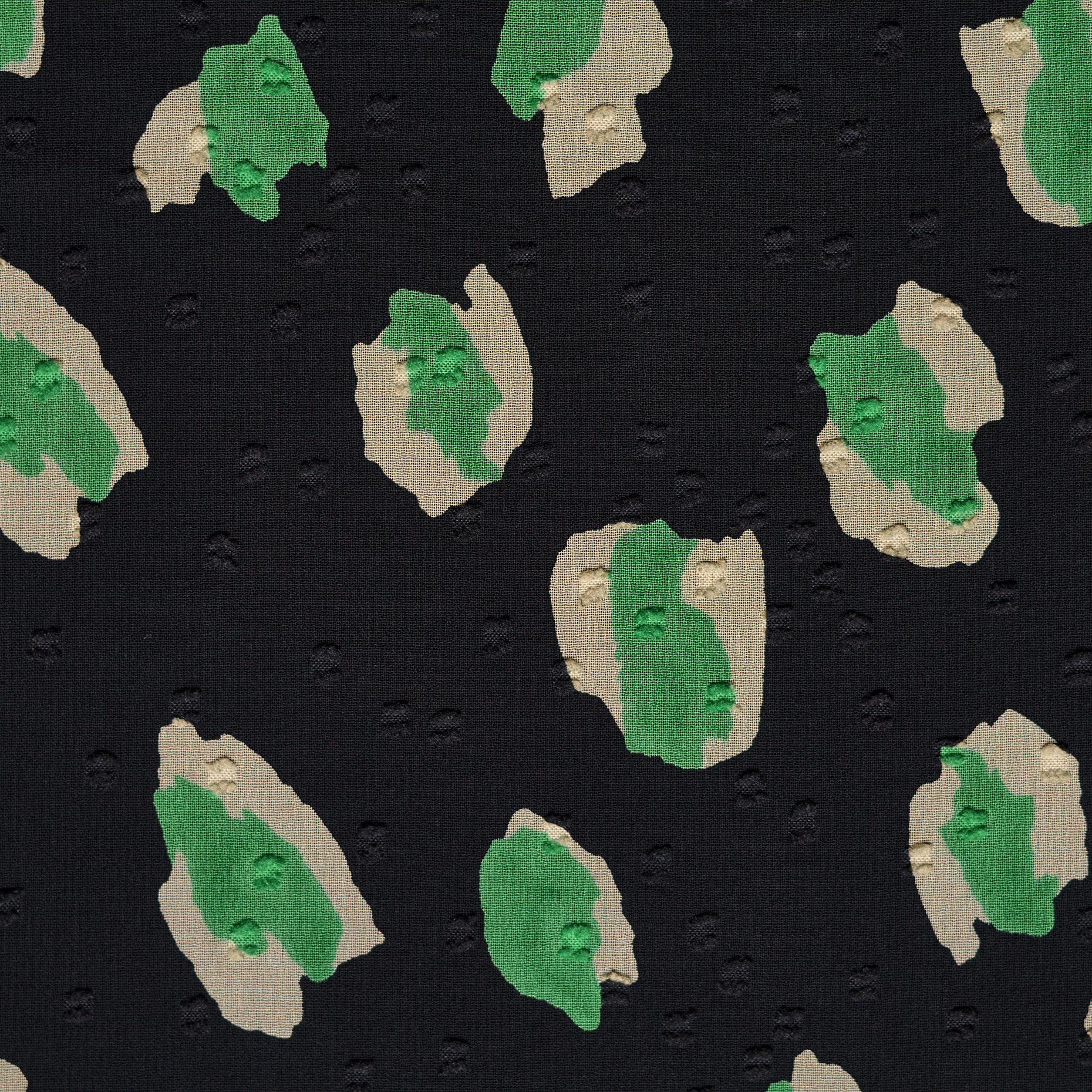 Chifón, Estampado, Transparente, Jet Black&Mint (F000046346) - Tejido