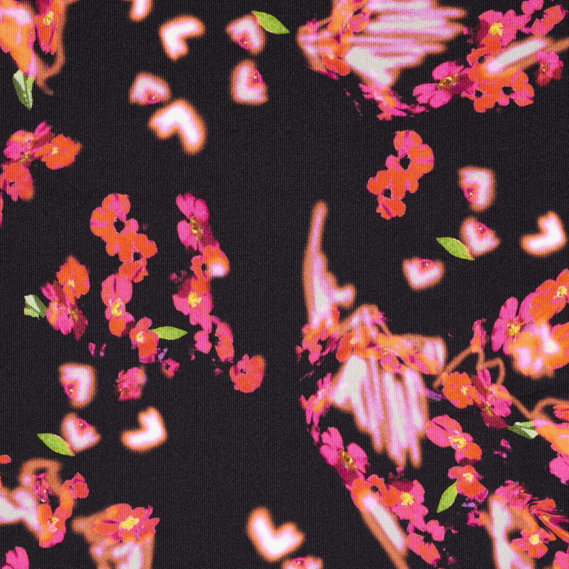 TECHNO JERSEY, POLYAMID, PRINTED, NEON PINK&RAVEN BLACK (F000042853) - Texture