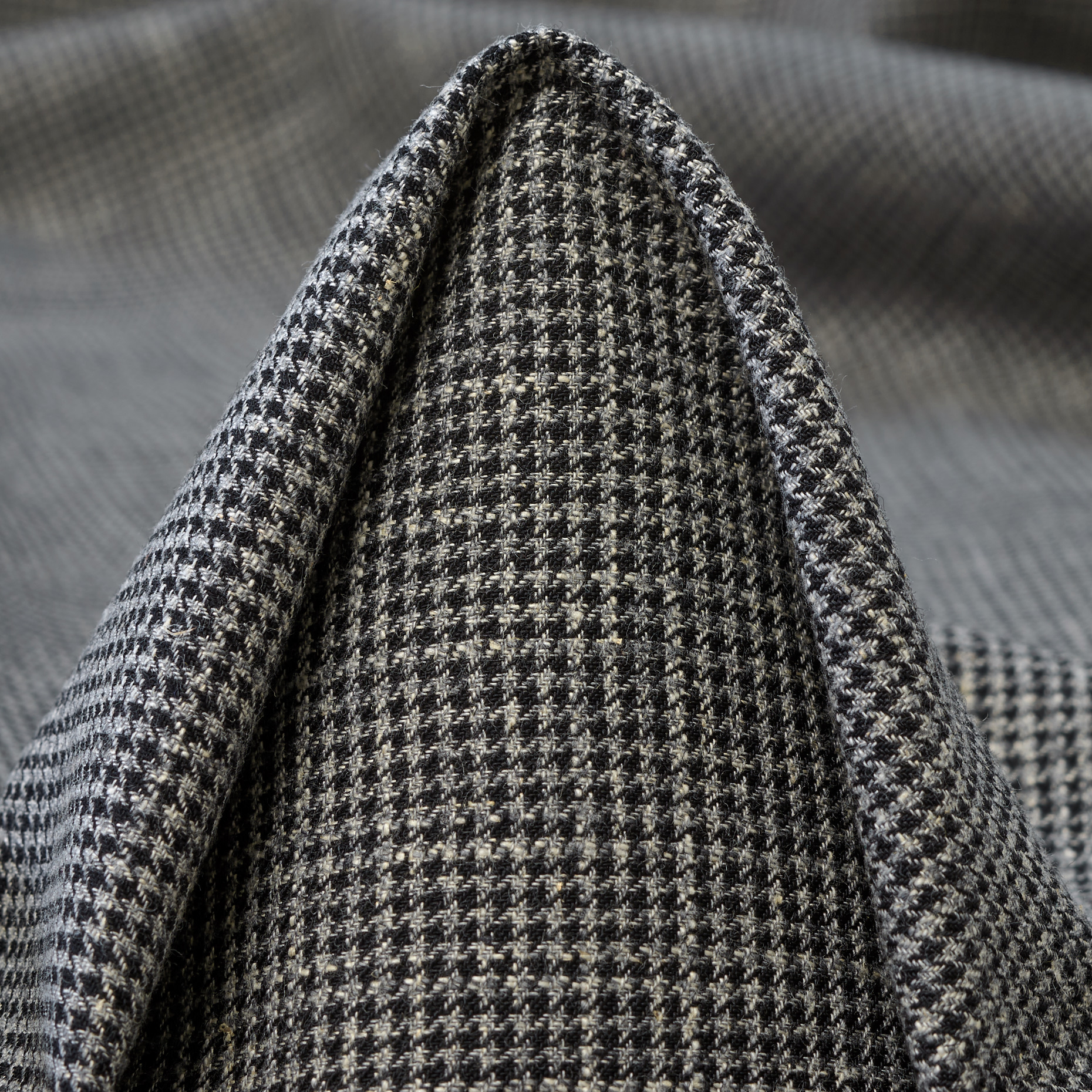 WOOL, COTTON, MICRO DESIGN, OYSTER GRAY&RAVEN BLACK (F000047386)