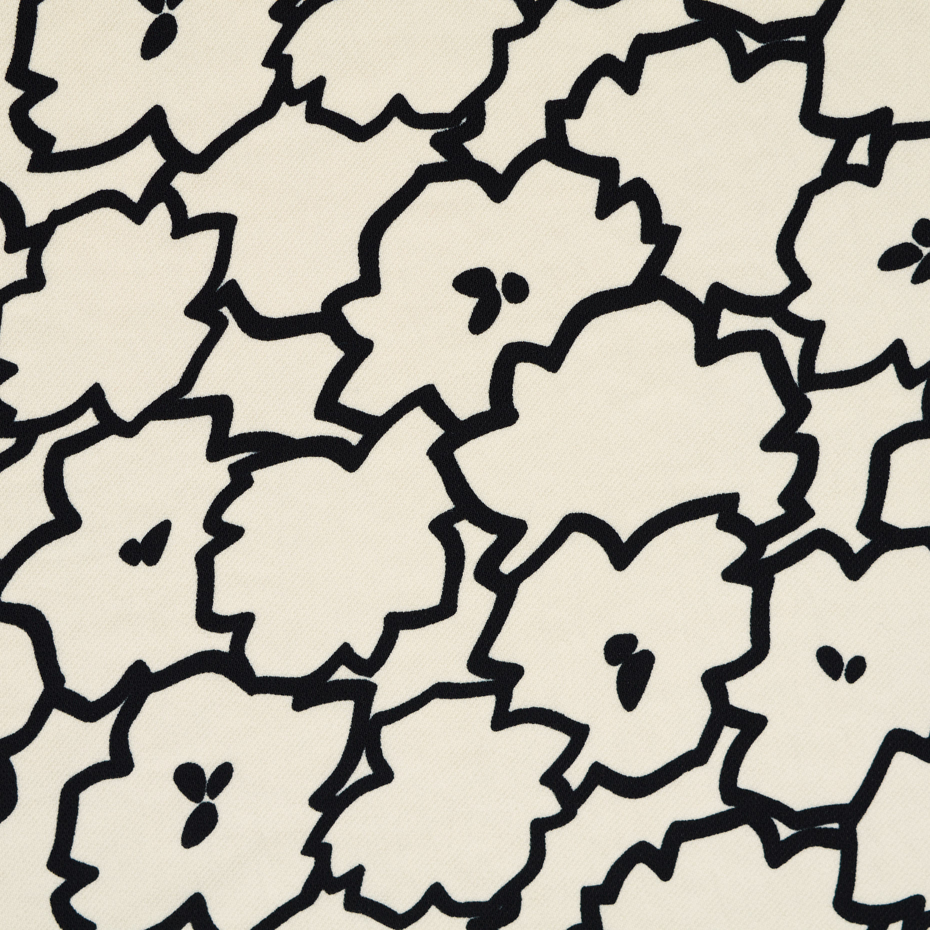 CADY, PRINTED, FLORAL, IVORY&RAVEN BLACK (F000042731) - Texture