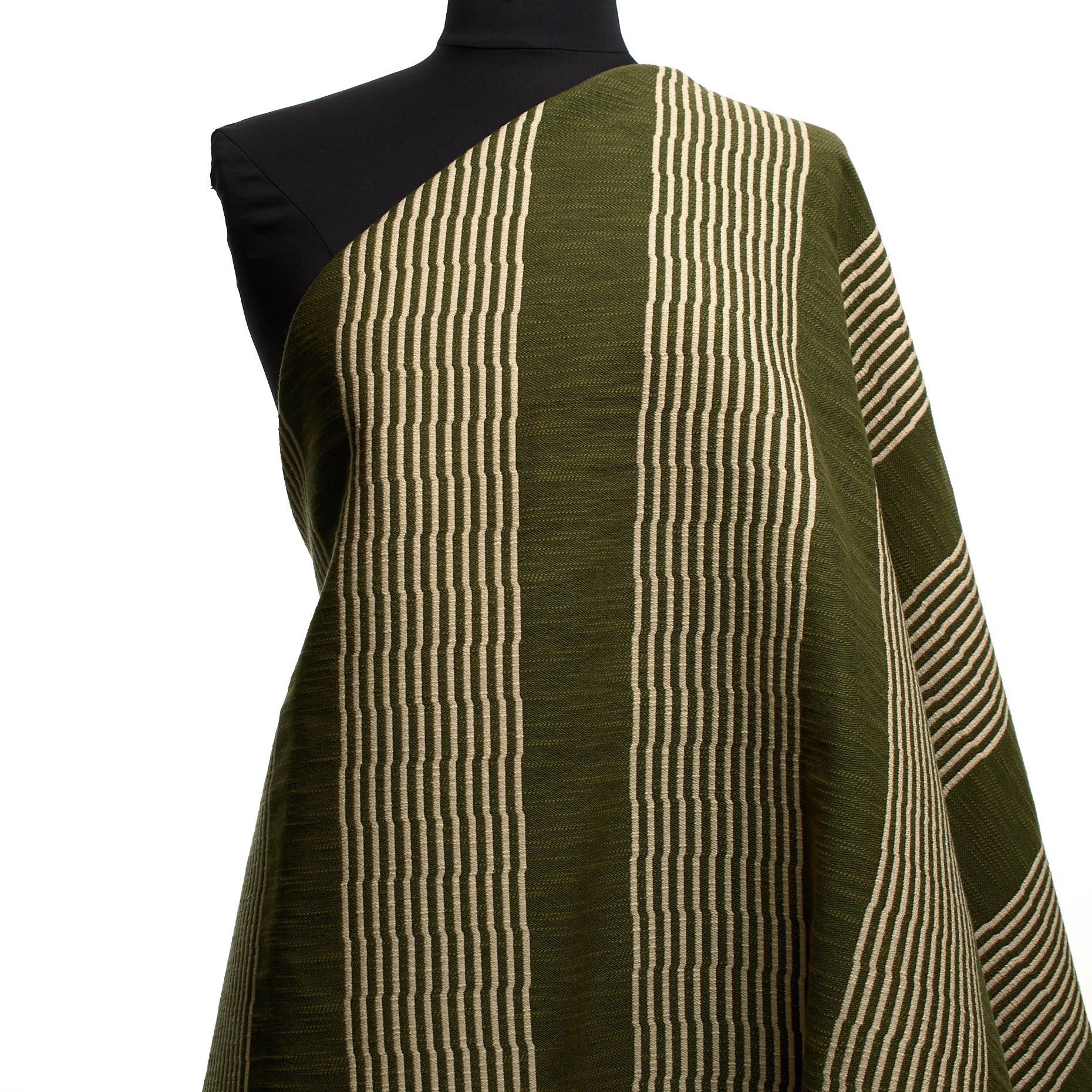 Жаккард , Хлопок, Геометрический, Martini Olive&Bone White (P000004320) - Манекен