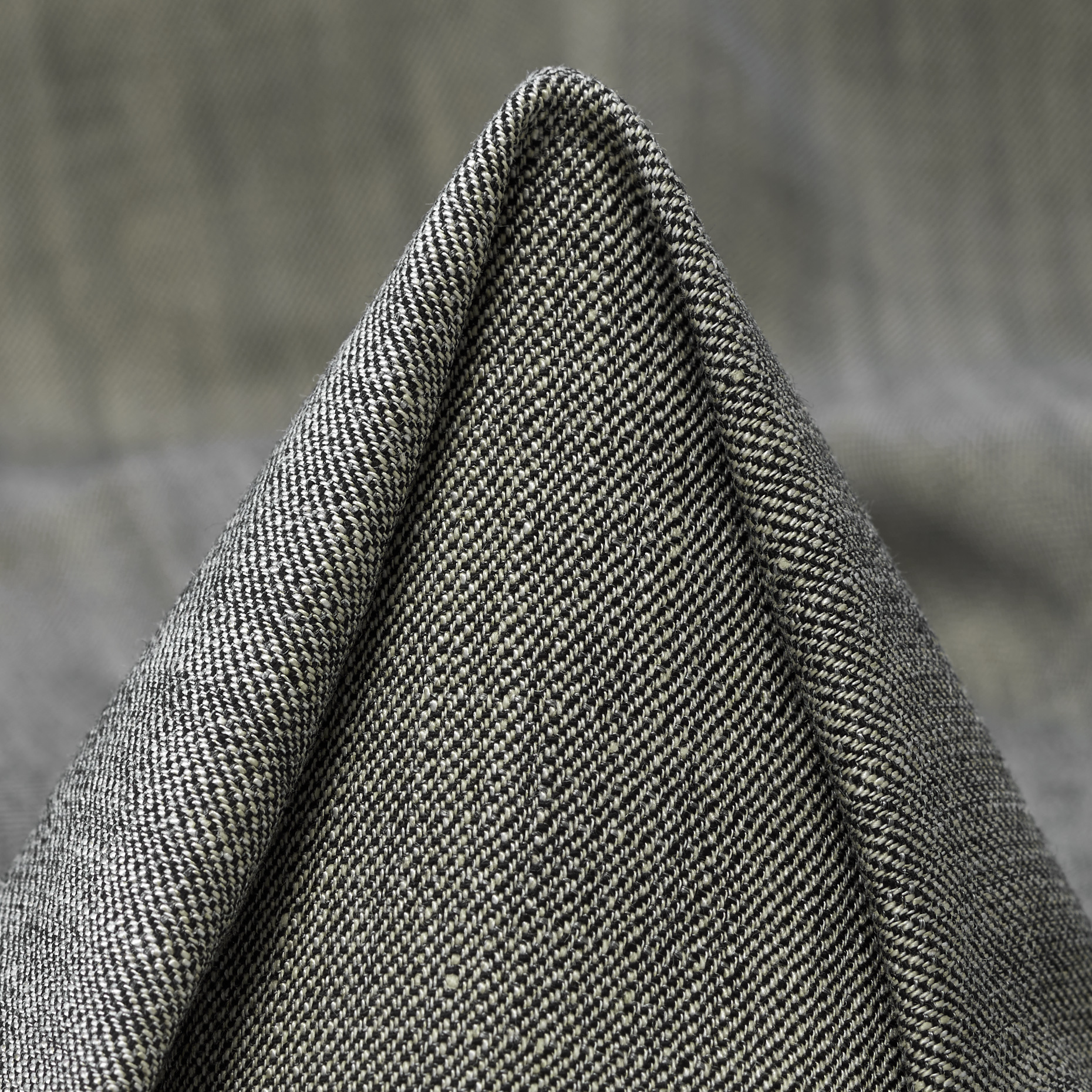 TWILL, VISCOSE, LINEN, SILVER BIRCH&JET BLACK (F000049138)