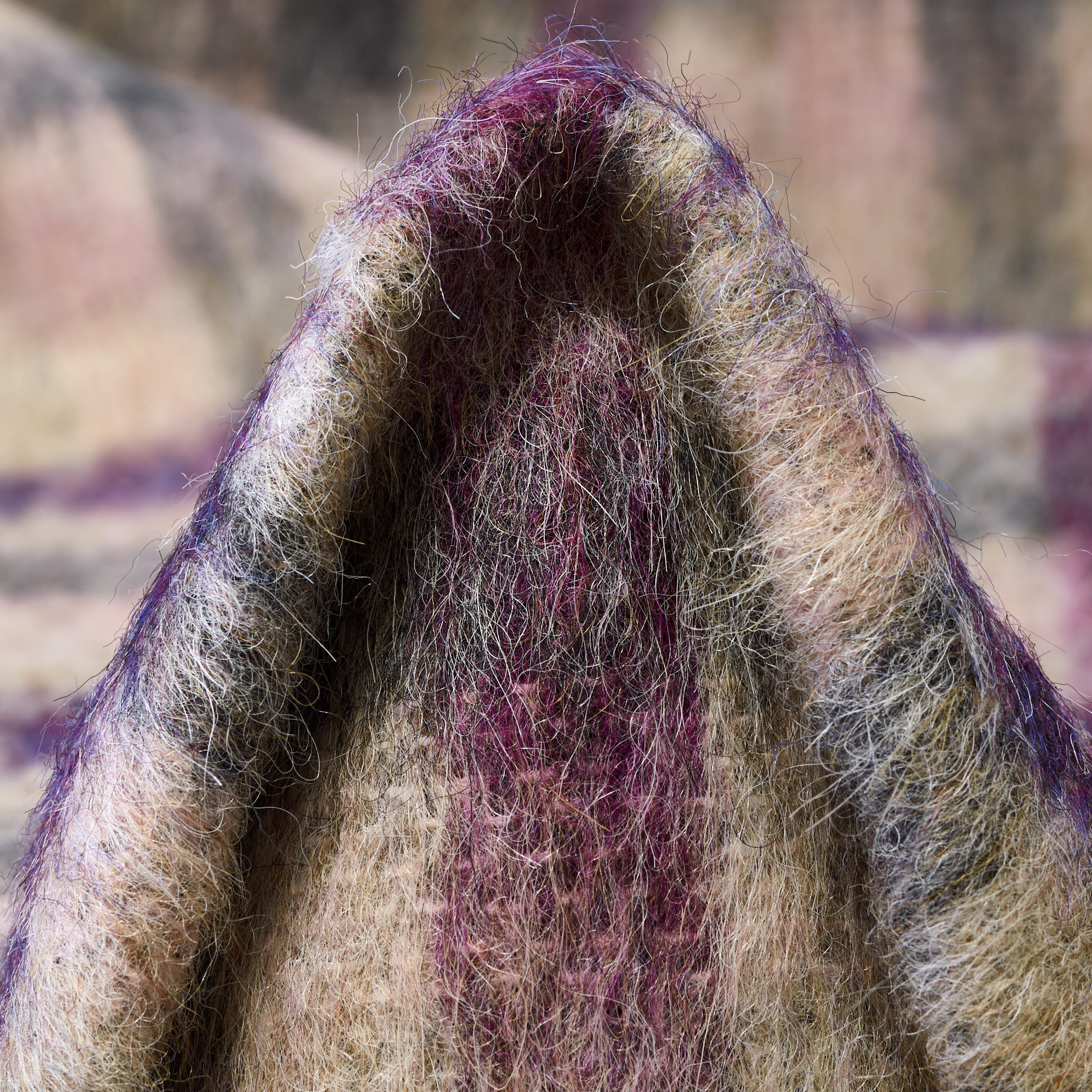 VIRGIN WOOL, ALPACA, BRUSHED, BONE WHITE&BERRY CONSERVE (F000044072)