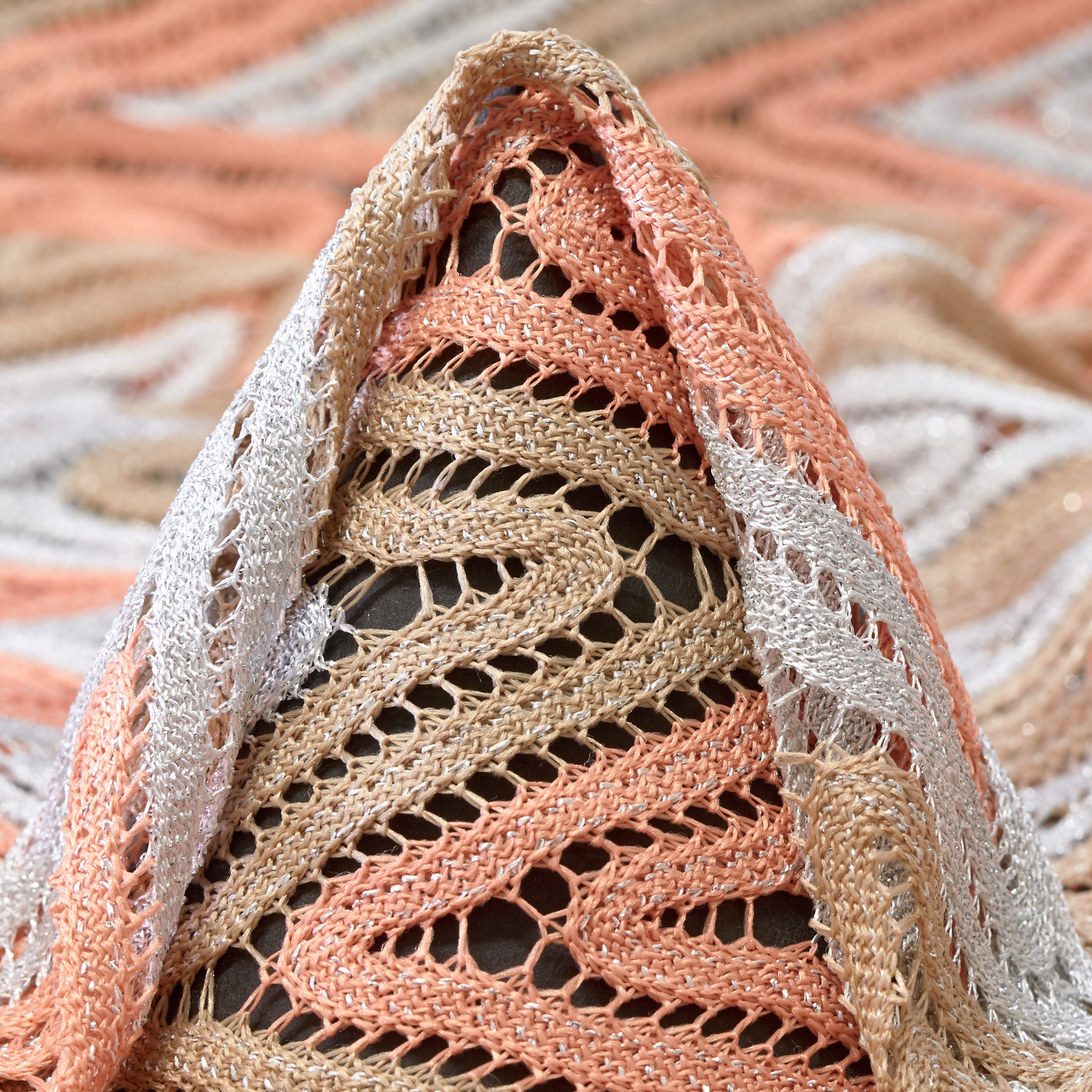 LACE, LUREX, GEOMETRIC DESIGN, MOON ROCK&SILVER (F000048756)