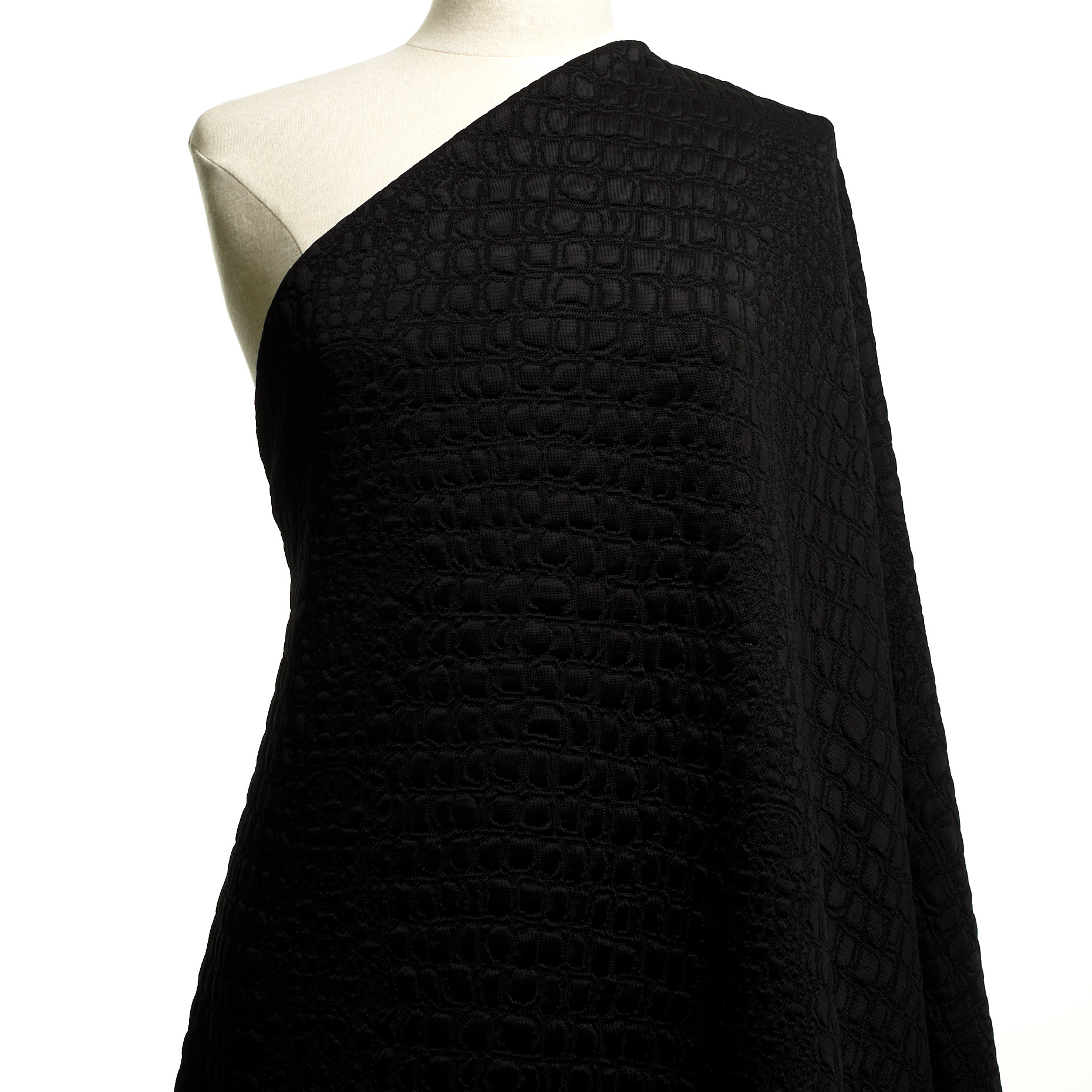 Jersey, Jacquard, Viscosa, Jet Black (F000019973) - Maniquí