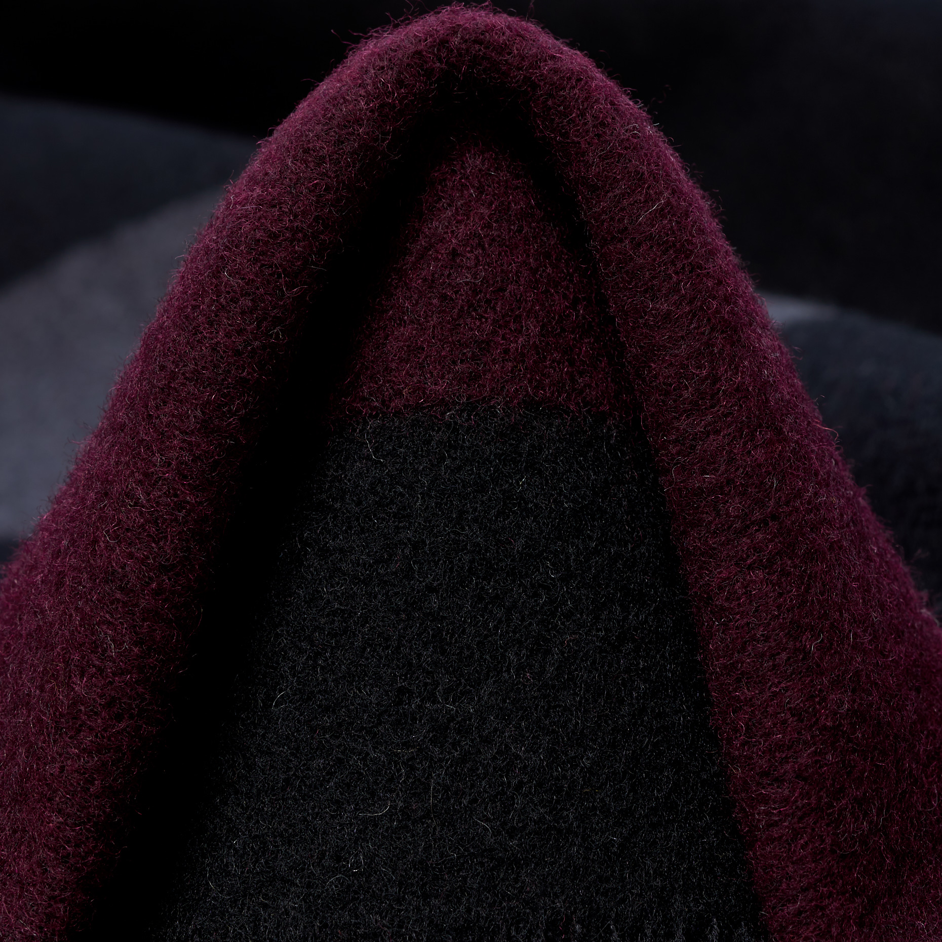 DOUBLE, BOILED WOOL, VIRGIN WOOL, CABERNET&RAVEN BLACK (F000046577)