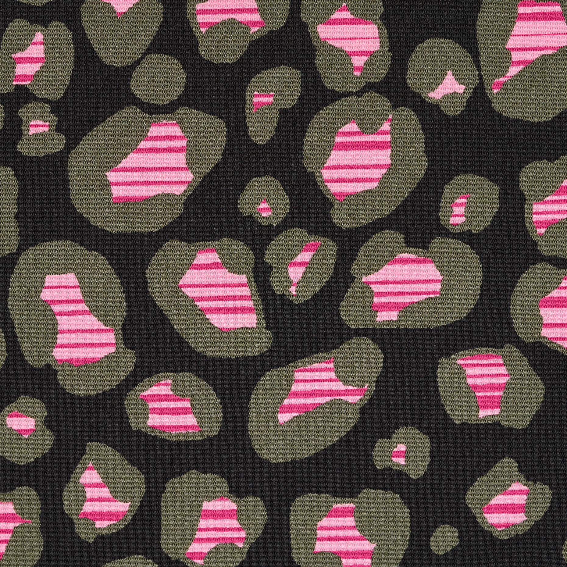 Techno Jersey, Imprimé, Haute Elasticité, Raven Black&Fuchsia Pink (F000046242) - Tissage