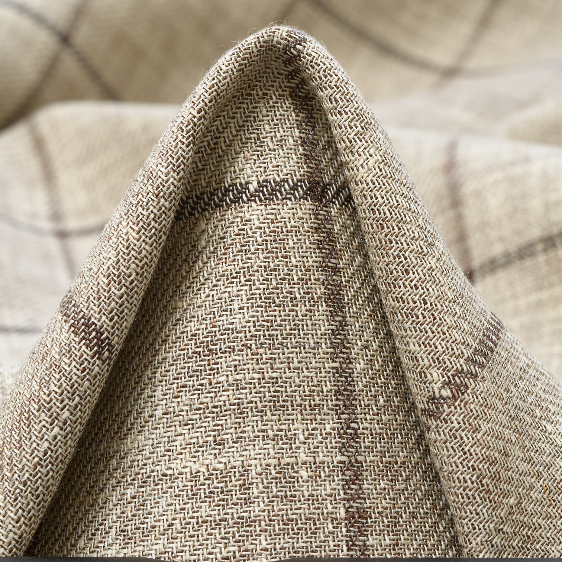 LINEN, VIRGIN WOOL, CHECK, CEMENT (F000047941)