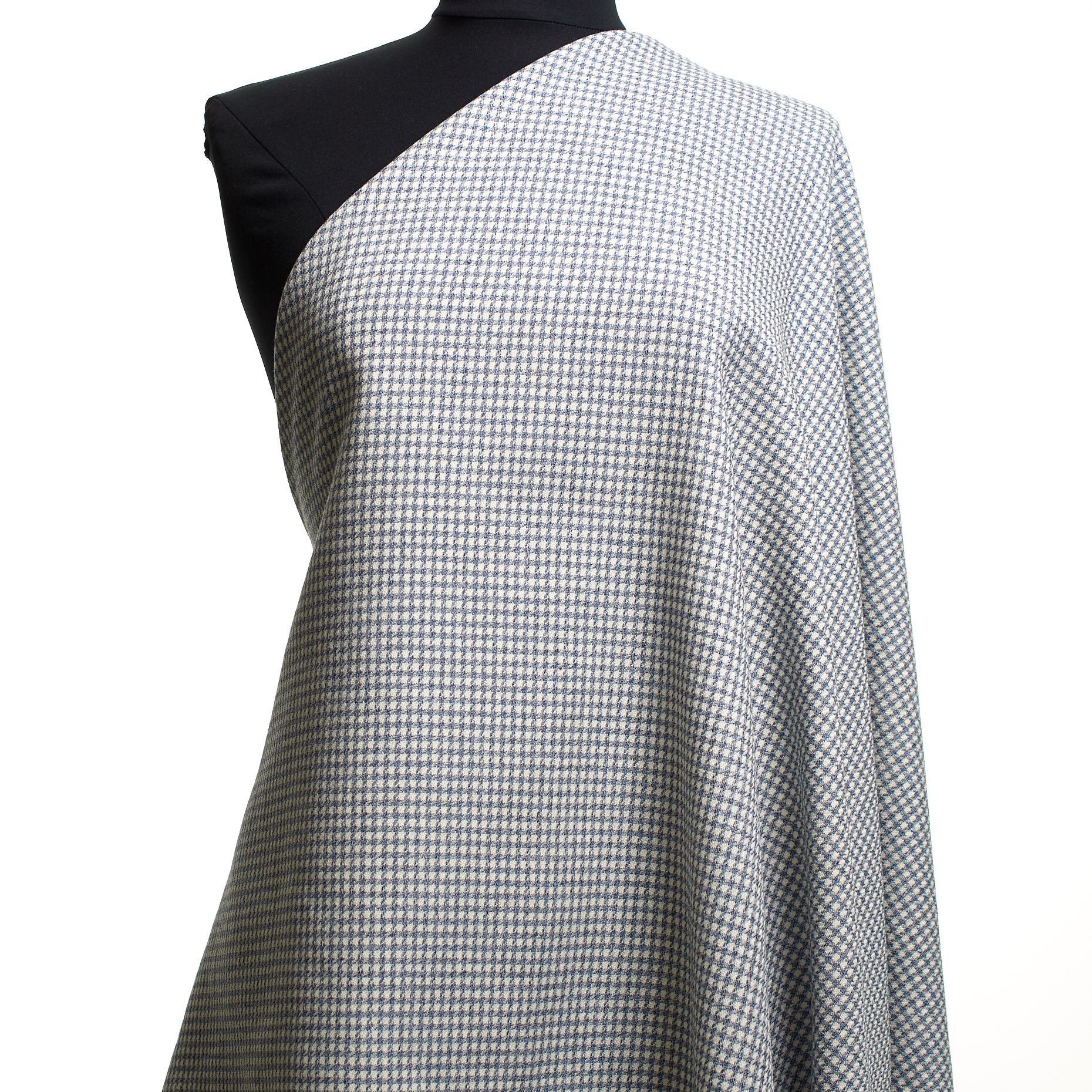 COTTON, LINEN, MICRO DESIGN, BLUE INDIGO&BRILLIANT WHITE (F000044839) - Mannequin