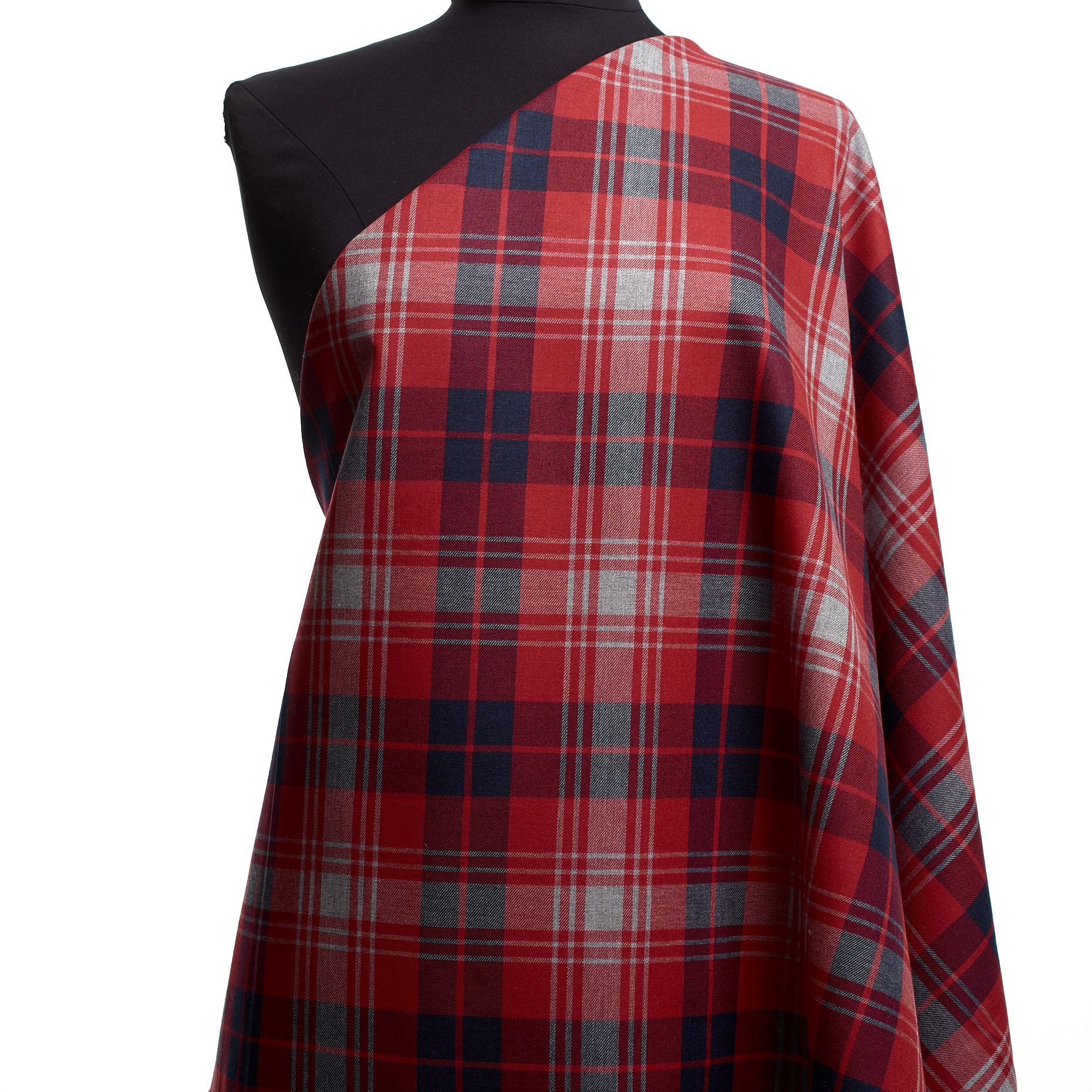 Twill, Viscosa, Quadro, Chiseled Stone&Salsa (F000041639) - Manichino