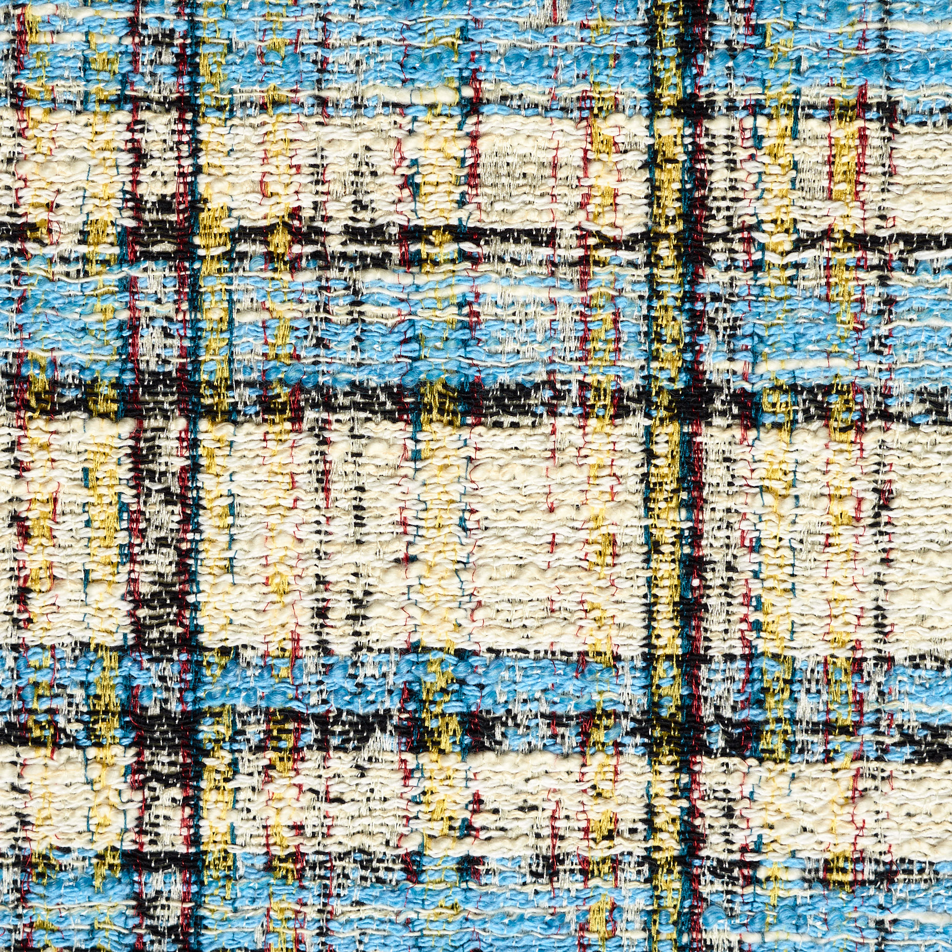 BOUCLÉ, CHANEL, COTTON, ANTIQUE WHITE&TROPICAL BREEZE (F000047012) - Texture