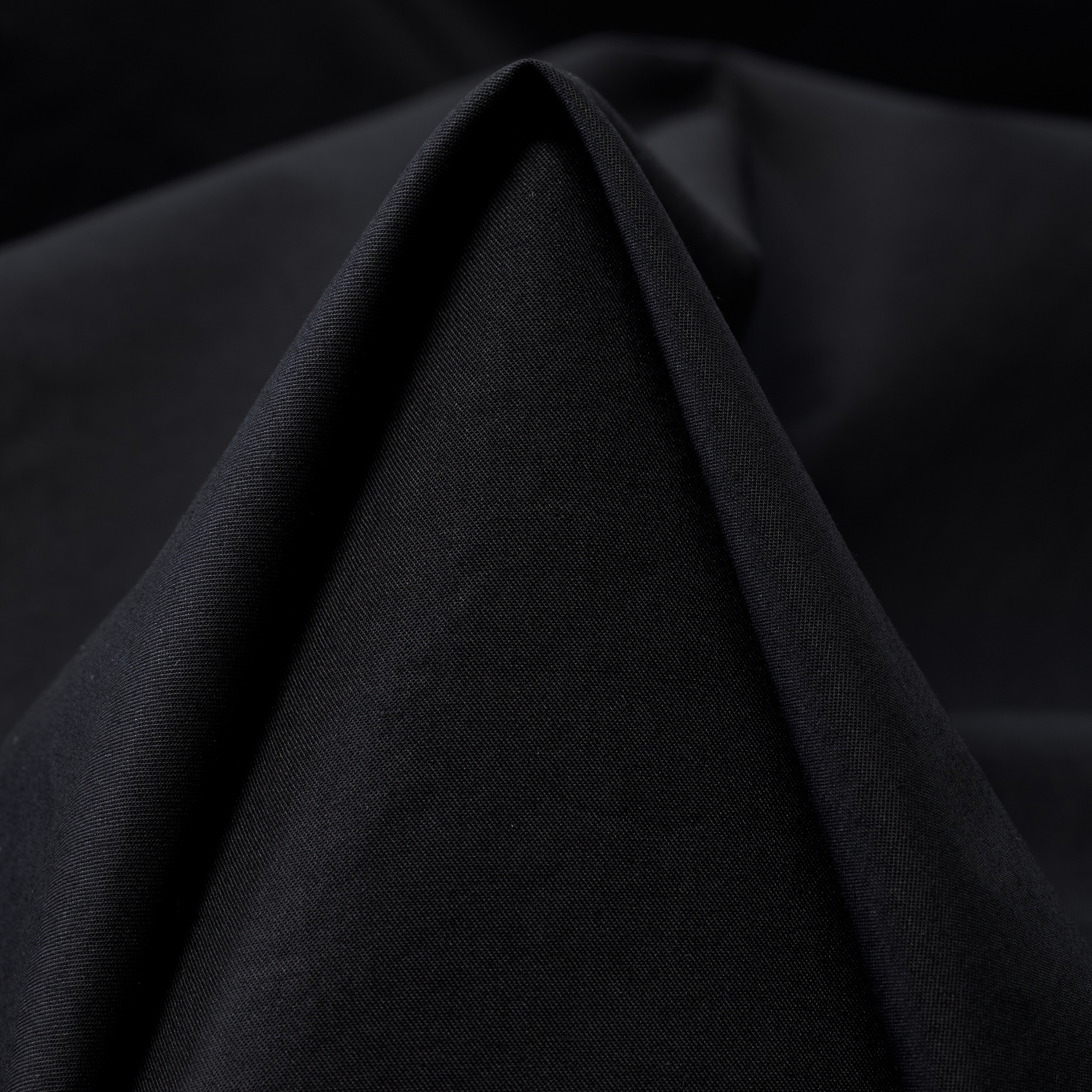 POPLIN, COTTON, ELASTIC, RAVEN BLACK (F000049460)