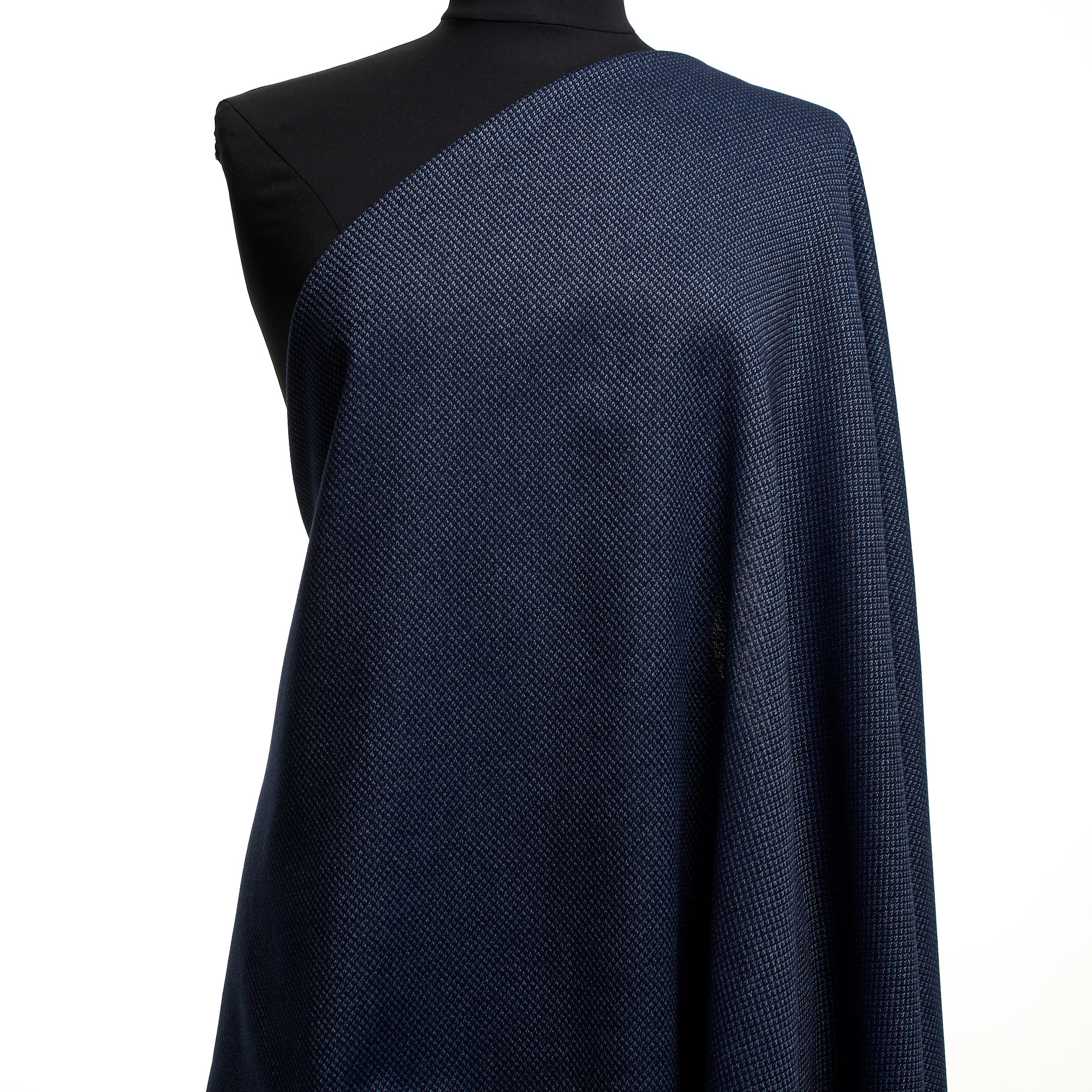 JACQUARD, VIRGIN WOOL, MICRO DESIGN, SKIPPER BLUE&HEATHER (F000044993) - Mannequin