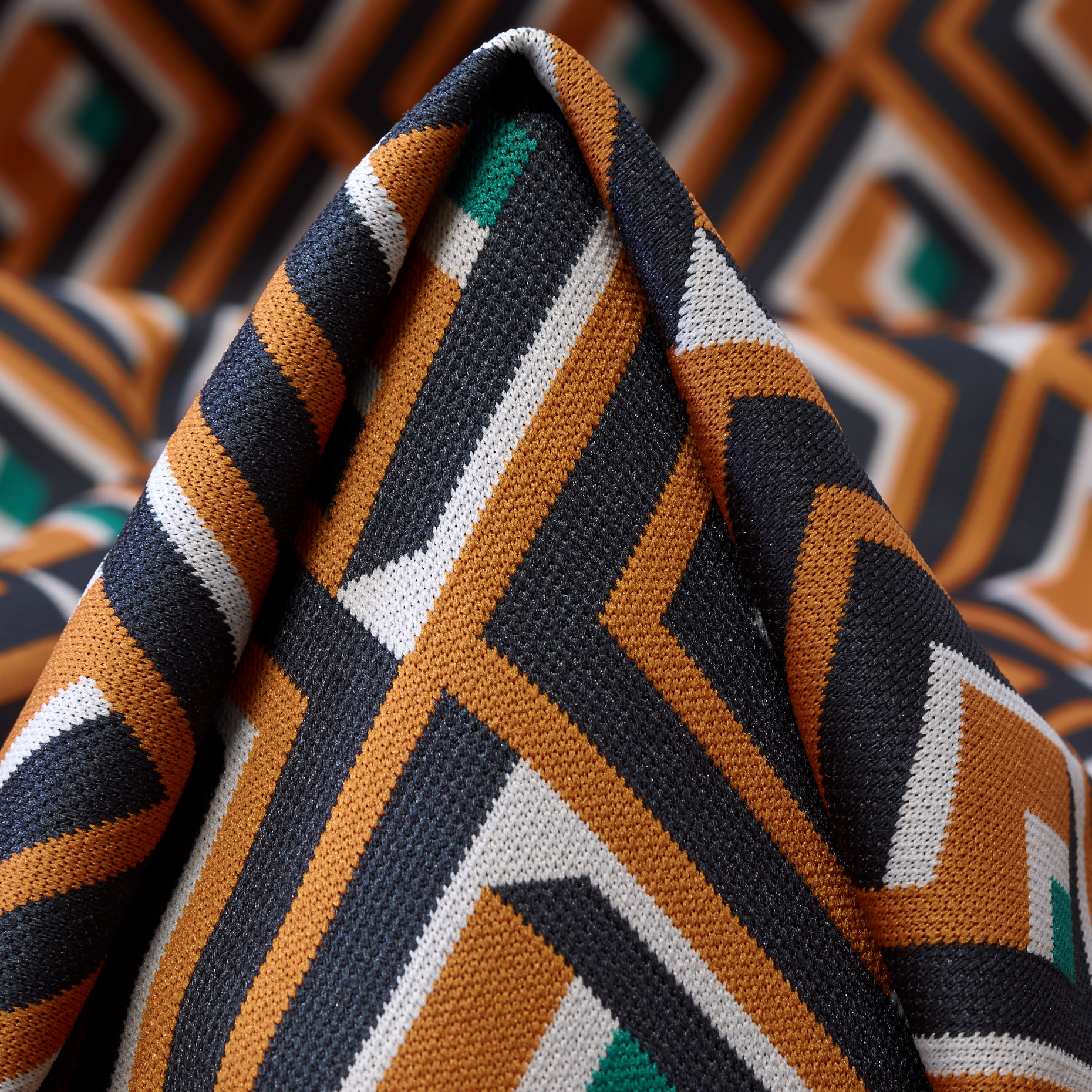 Jersey, Jacquard, Stretch, Anthracite&Marmalade (F000043964)