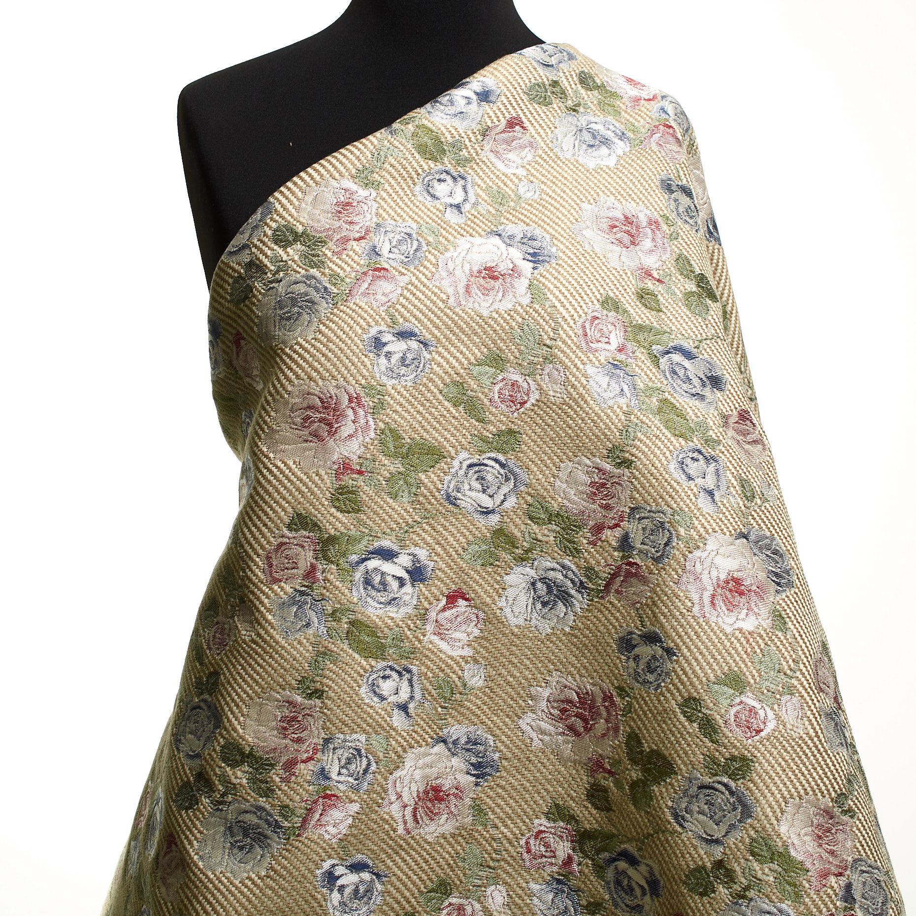 JACQUARD, LINEN, FLORAL, CORNSTALK&SAVVY RED (P000005630) - Mannequin