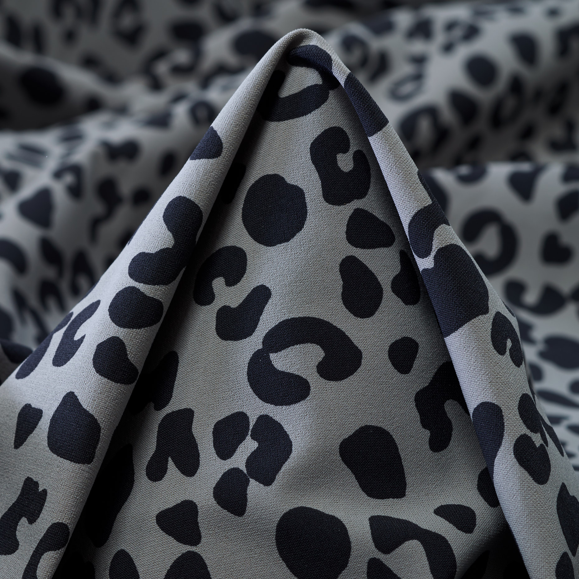 Techno Jersey, Stampato, Alta Elasticità, Chiseled Stone&Raven Black (F000041511)