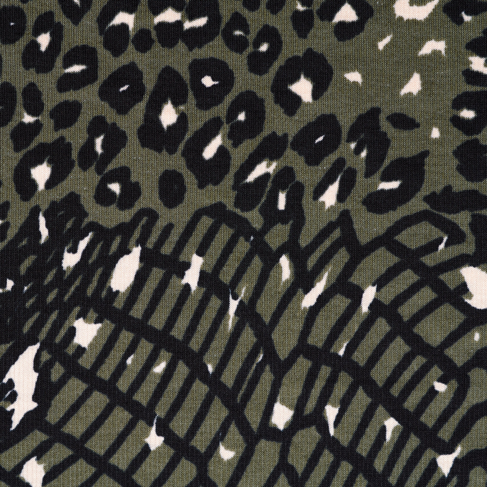 RIB JERSEY, COTTON, PRINTED, SAGE&IVORY (F000043060) - Texture