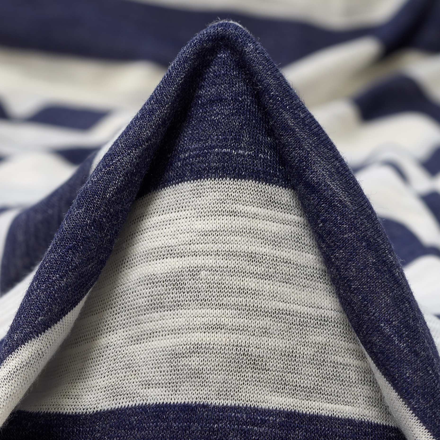 Single Jersey, Coton, Rayé, Denim (F000020576)