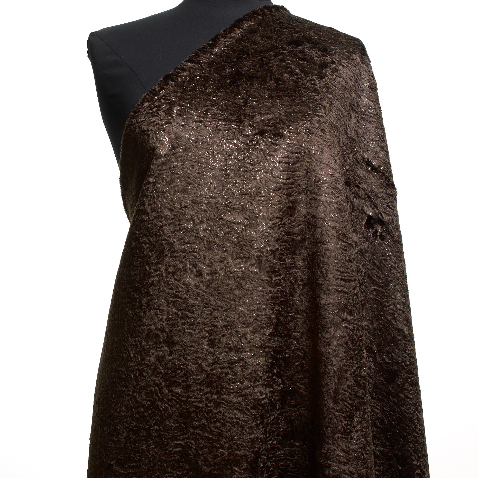 Fake Fur, Viscose Cotton, Persian Fur, Mocca&Silver (F000041553) - Mannequin