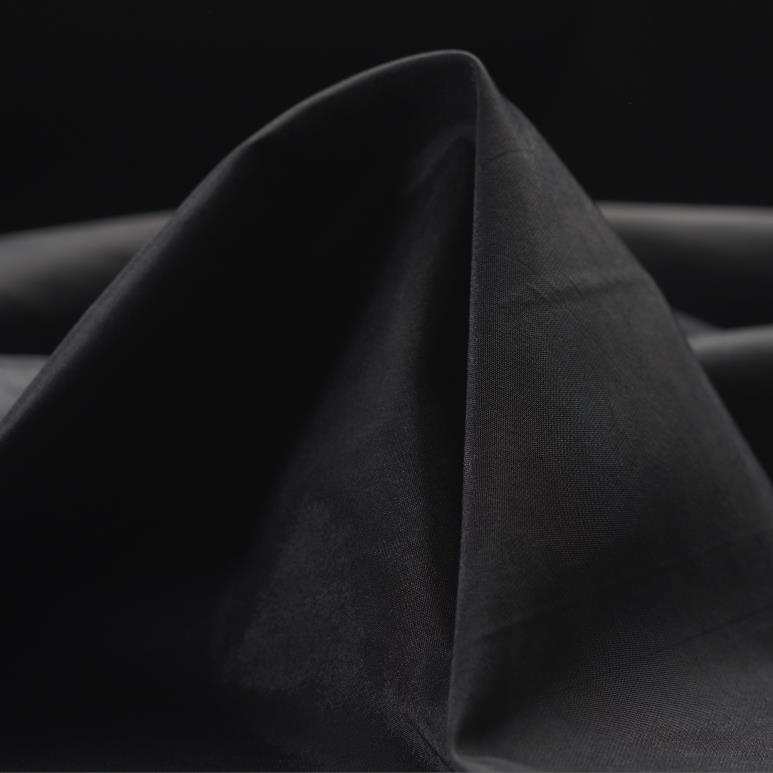 CRÊPE DE CHINE, ELASTIC, JET BLACK (F000027449)