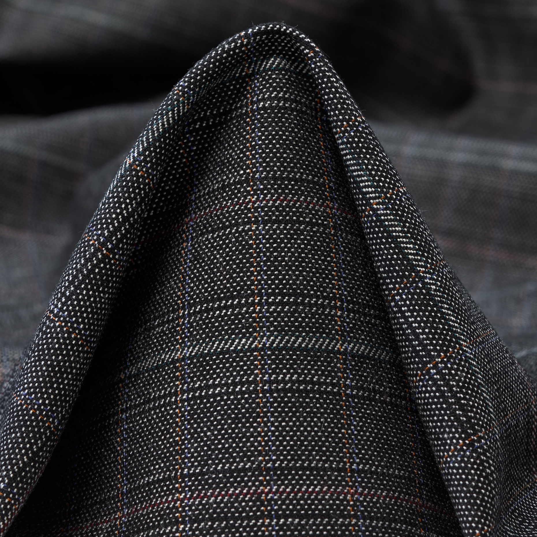 VIRGIN WOOL, VISCOSE BLEND, CHECK, NINE IRON